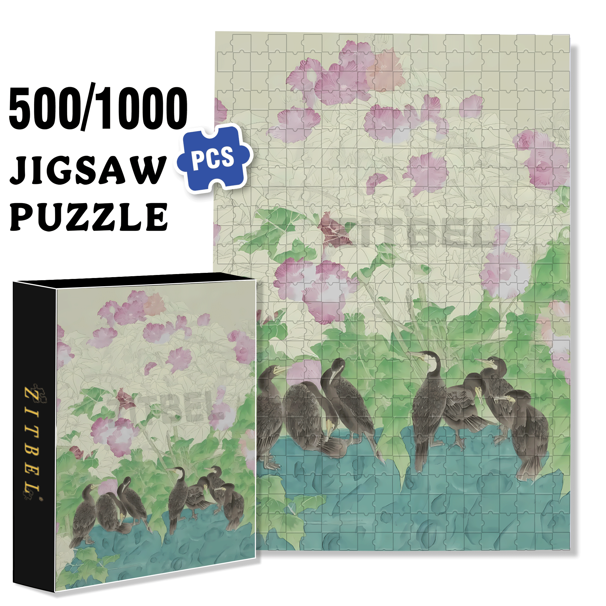 Joy Of Life 2 500pcs/1000pcs Jigsaw Puzzle, Scratch-Resistant, Interactive Family Game & Brain-Boosting DIY Decor, Perfect for Halloween, Christmas & New Year Gifts, Family Puzzle Game