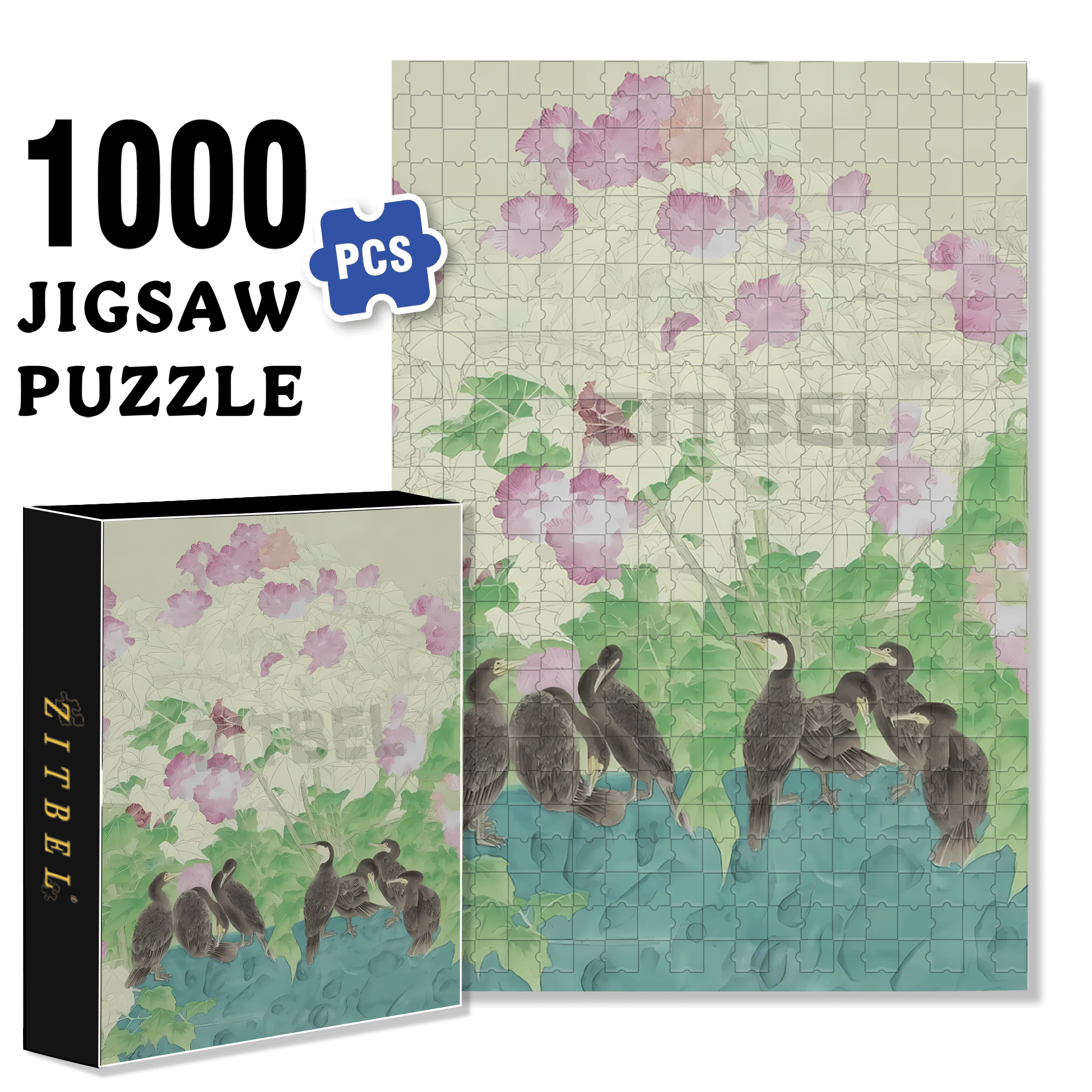 Joy Of Life 2 500pcs/1000pcs Jigsaw Puzzle, Scratch-Resistant, Interactive Family Game & Brain-Boosting DIY Decor, Perfect for Halloween, Christmas & New Year Gifts, Family Puzzle Game