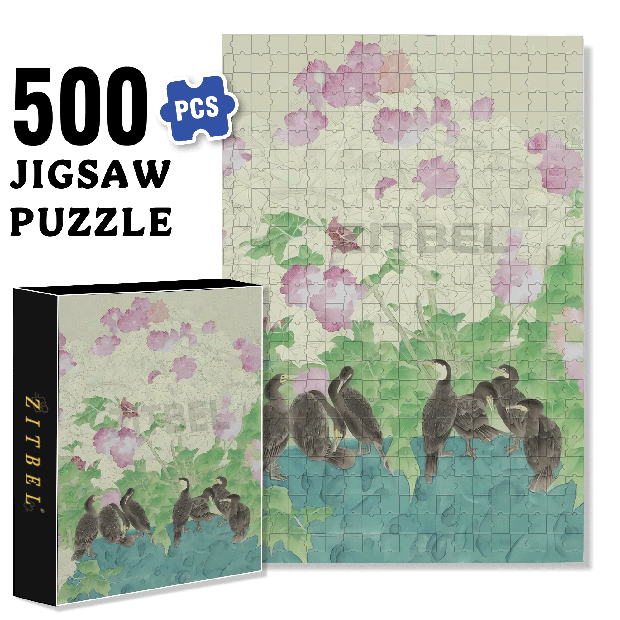 Joy Of Life 2 500pcs/1000pcs Jigsaw Puzzle, Scratch-Resistant, Interactive Family Game & Brain-Boosting DIY Decor, Perfect for Halloween, Christmas & New Year Gifts, Family Puzzle Game