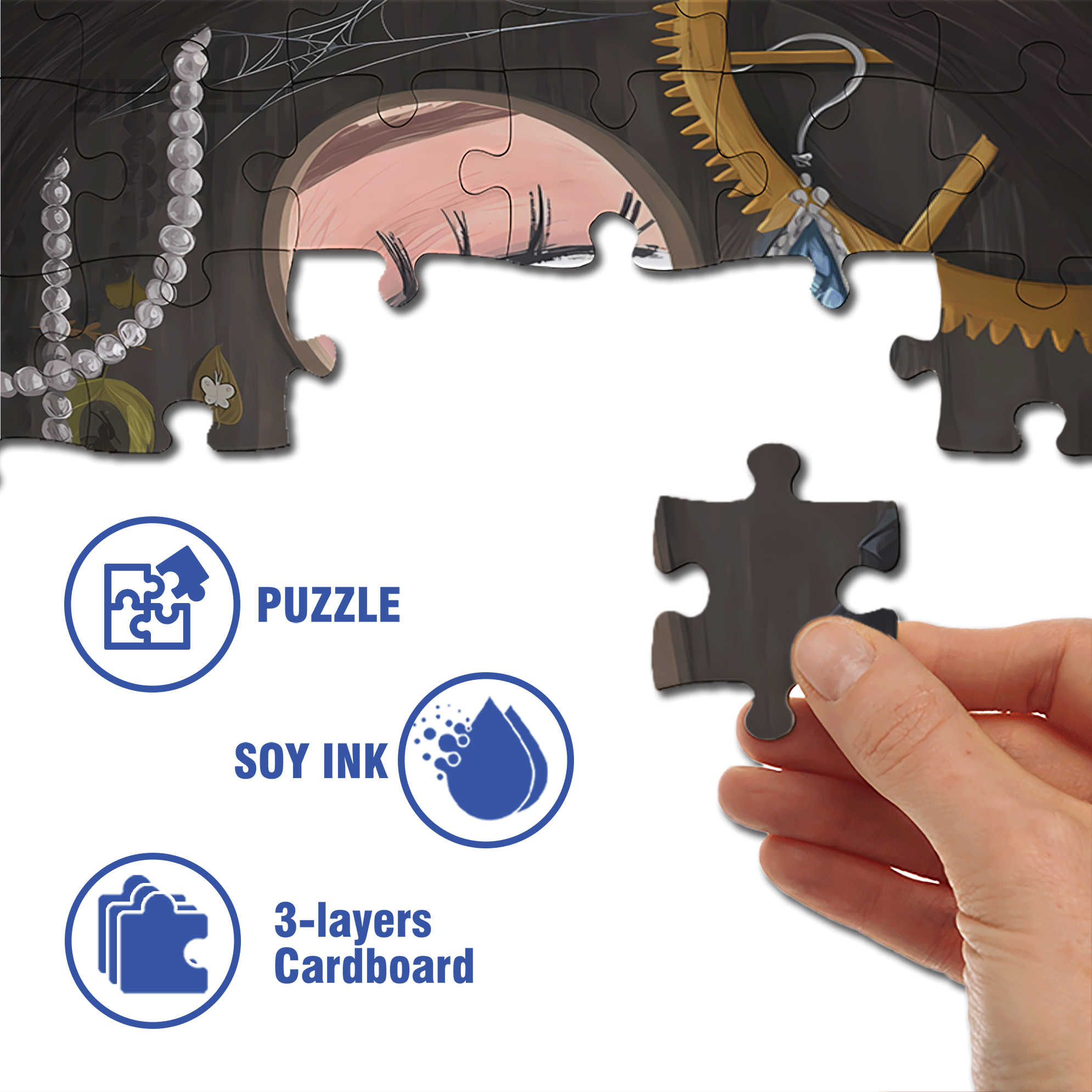 Keyhole 500pcs/1000pcs Jigsaw Puzzle, Scratch-Resistant, Interactive Family Game & Brain-Boosting DIY Decor, Perfect for Halloween, Christmas & New Year Gifts, Family Puzzle Game