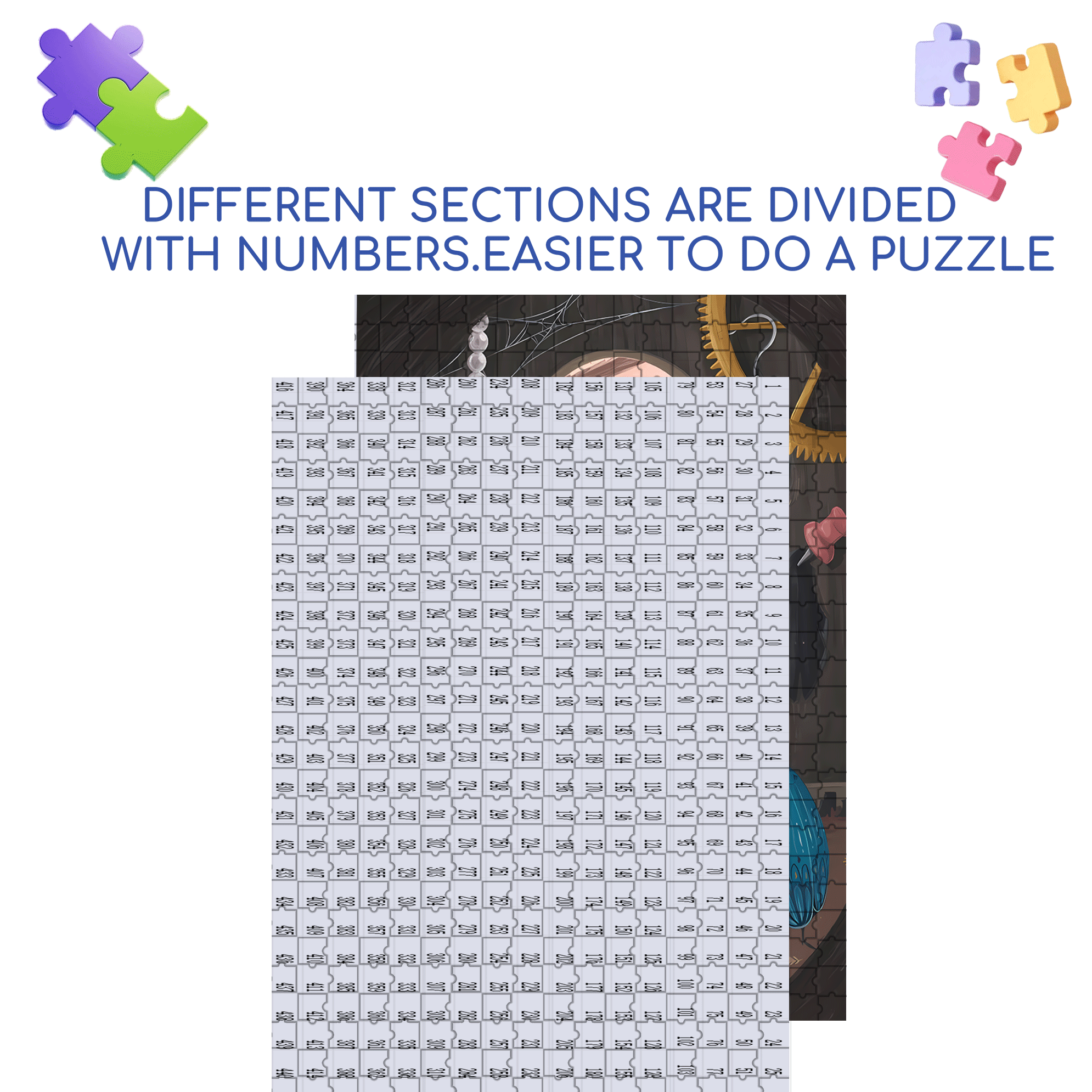 Keyhole 500pcs/1000pcs Jigsaw Puzzle, Scratch-Resistant, Interactive Family Game & Brain-Boosting DIY Decor, Perfect for Halloween, Christmas & New Year Gifts, Family Puzzle Game