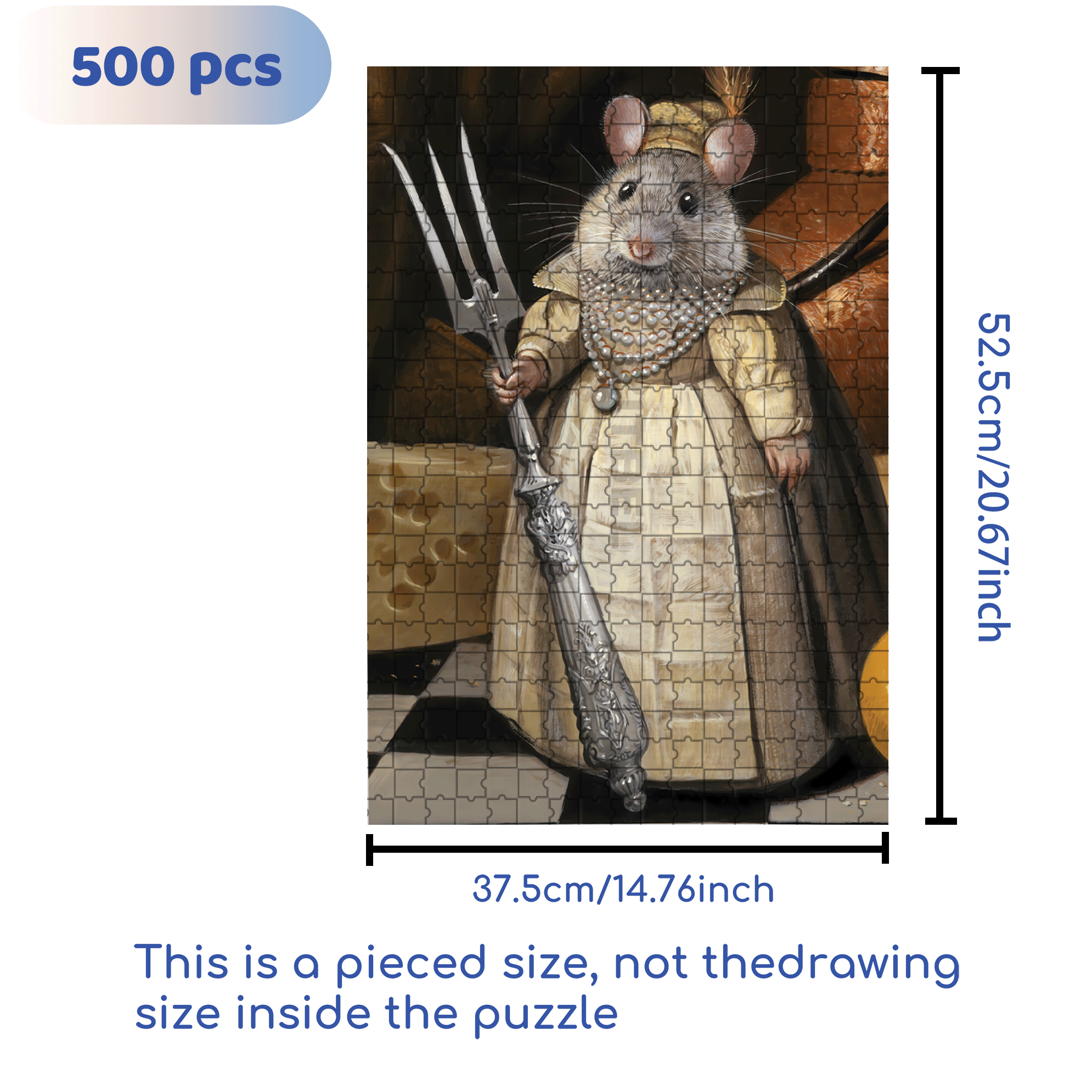 Lady Camembert 500pcs/1000pcs Jigsaw Puzzle, Scratch-Resistant, Interactive Family Game & Brain-Boosting DIY Decor, Perfect for Halloween, Christmas & New Year Gifts, Family Puzzle Game
