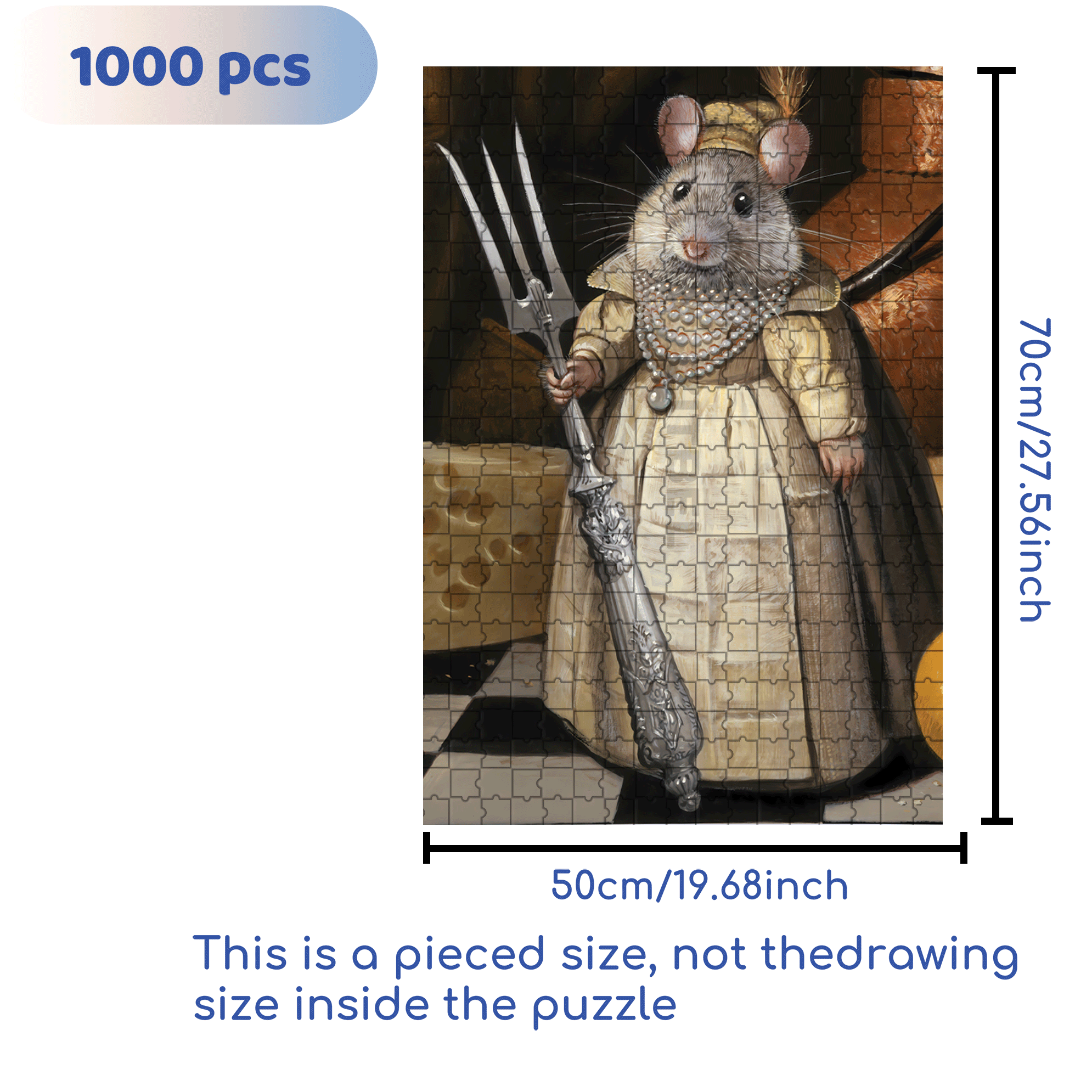Lady Camembert 500pcs/1000pcs Jigsaw Puzzle, Scratch-Resistant, Interactive Family Game & Brain-Boosting DIY Decor, Perfect for Halloween, Christmas & New Year Gifts, Family Puzzle Game