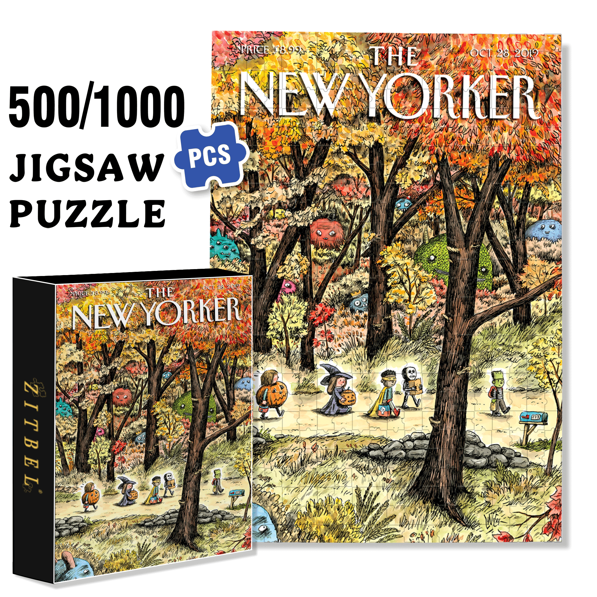 Leaf Peepers 500pcs/1000pcs Jigsaw Puzzle, Scratch-Resistant, Interactive Family Game & Brain-Boosting DIY Decor, Perfect for Halloween, Christmas & New Year Gifts, Family Puzzle Game