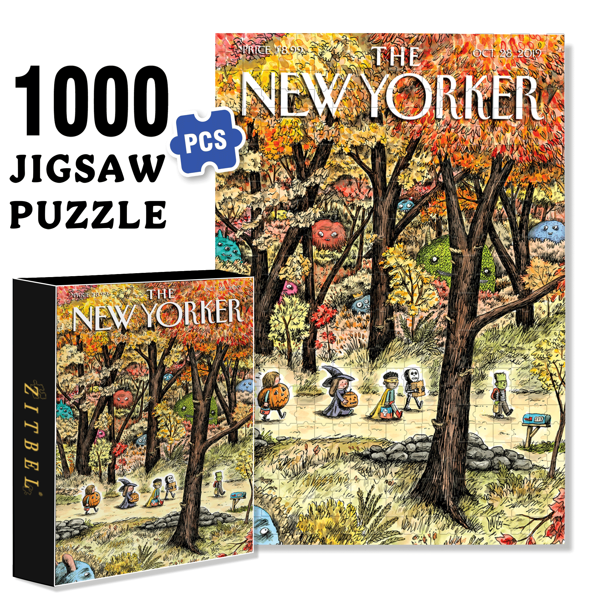 Leaf Peepers 500pcs/1000pcs Jigsaw Puzzle, Scratch-Resistant, Interactive Family Game & Brain-Boosting DIY Decor, Perfect for Halloween, Christmas & New Year Gifts, Family Puzzle Game