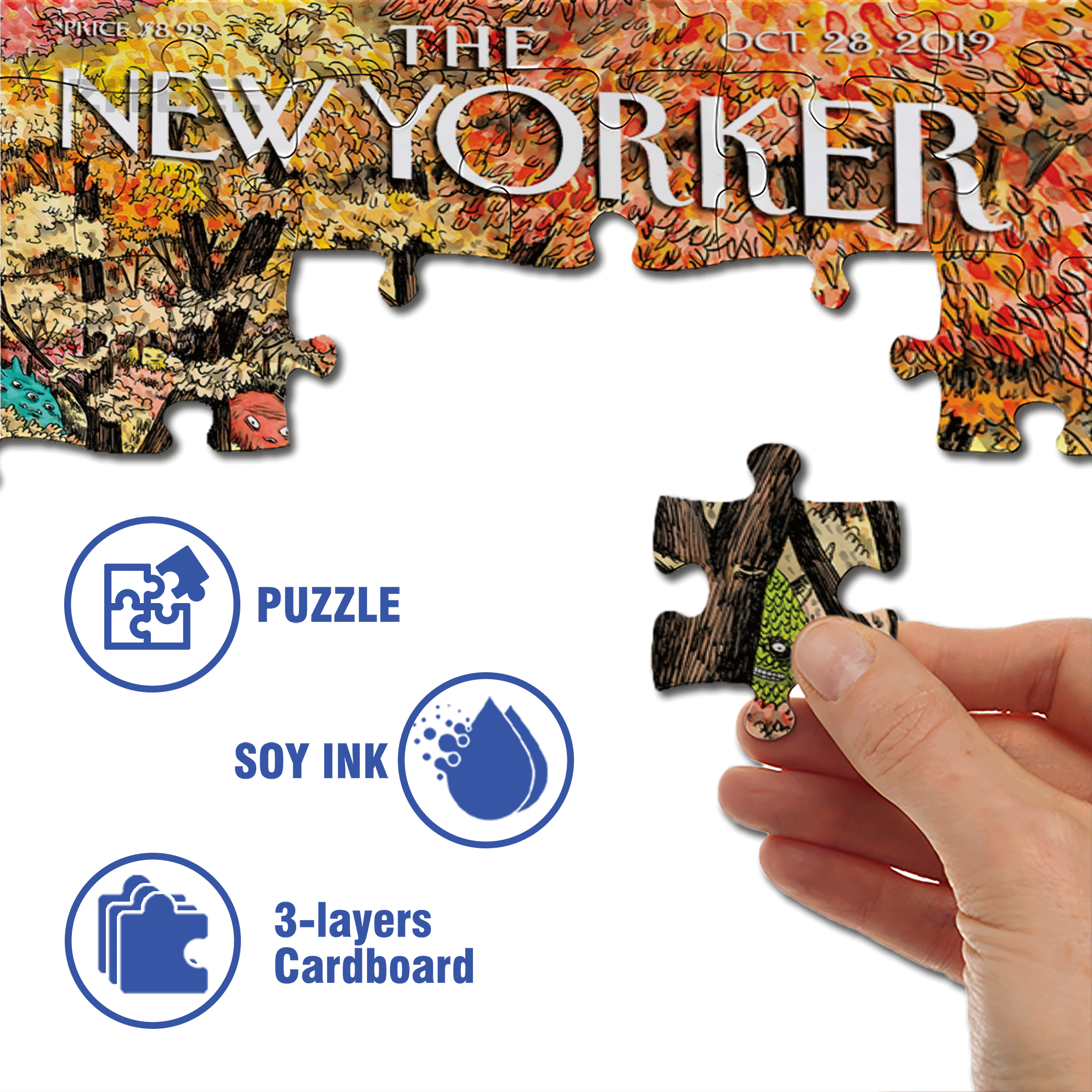 Leaf Peepers 500pcs/1000pcs Jigsaw Puzzle, Scratch-Resistant, Interactive Family Game & Brain-Boosting DIY Decor, Perfect for Halloween, Christmas & New Year Gifts, Family Puzzle Game