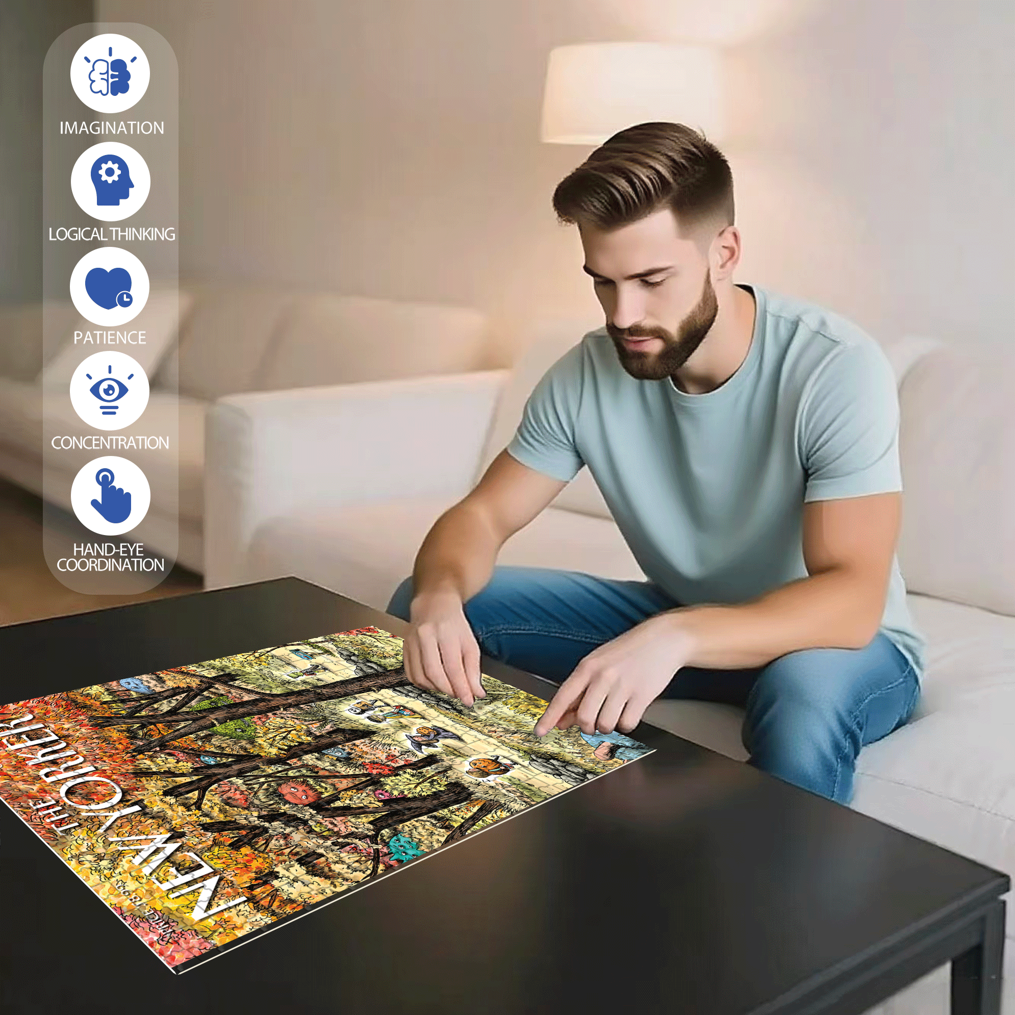Leaf Peepers 500pcs/1000pcs Jigsaw Puzzle, Scratch-Resistant, Interactive Family Game & Brain-Boosting DIY Decor, Perfect for Halloween, Christmas & New Year Gifts, Family Puzzle Game