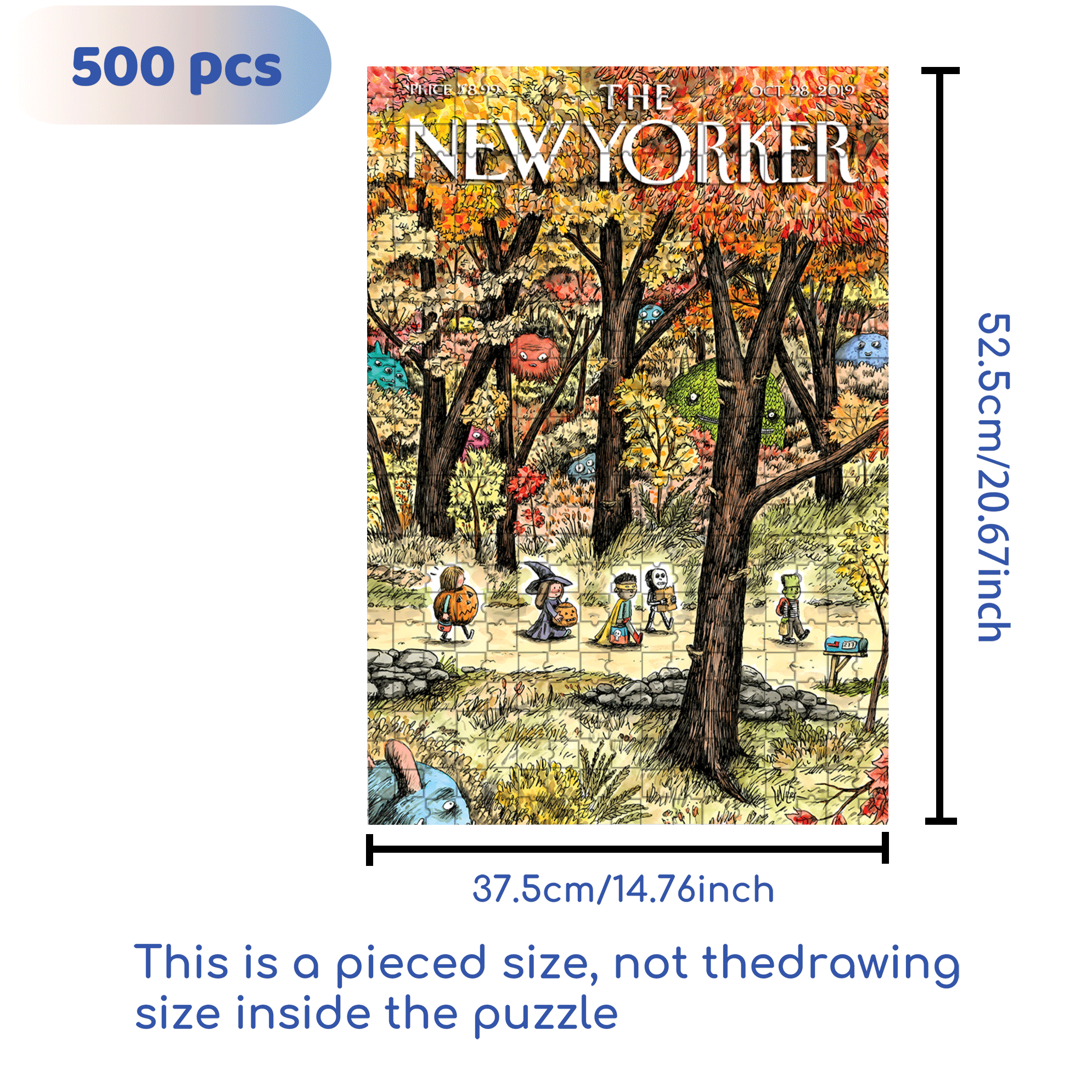 Leaf Peepers 500pcs/1000pcs Jigsaw Puzzle, Scratch-Resistant, Interactive Family Game & Brain-Boosting DIY Decor, Perfect for Halloween, Christmas & New Year Gifts, Family Puzzle Game