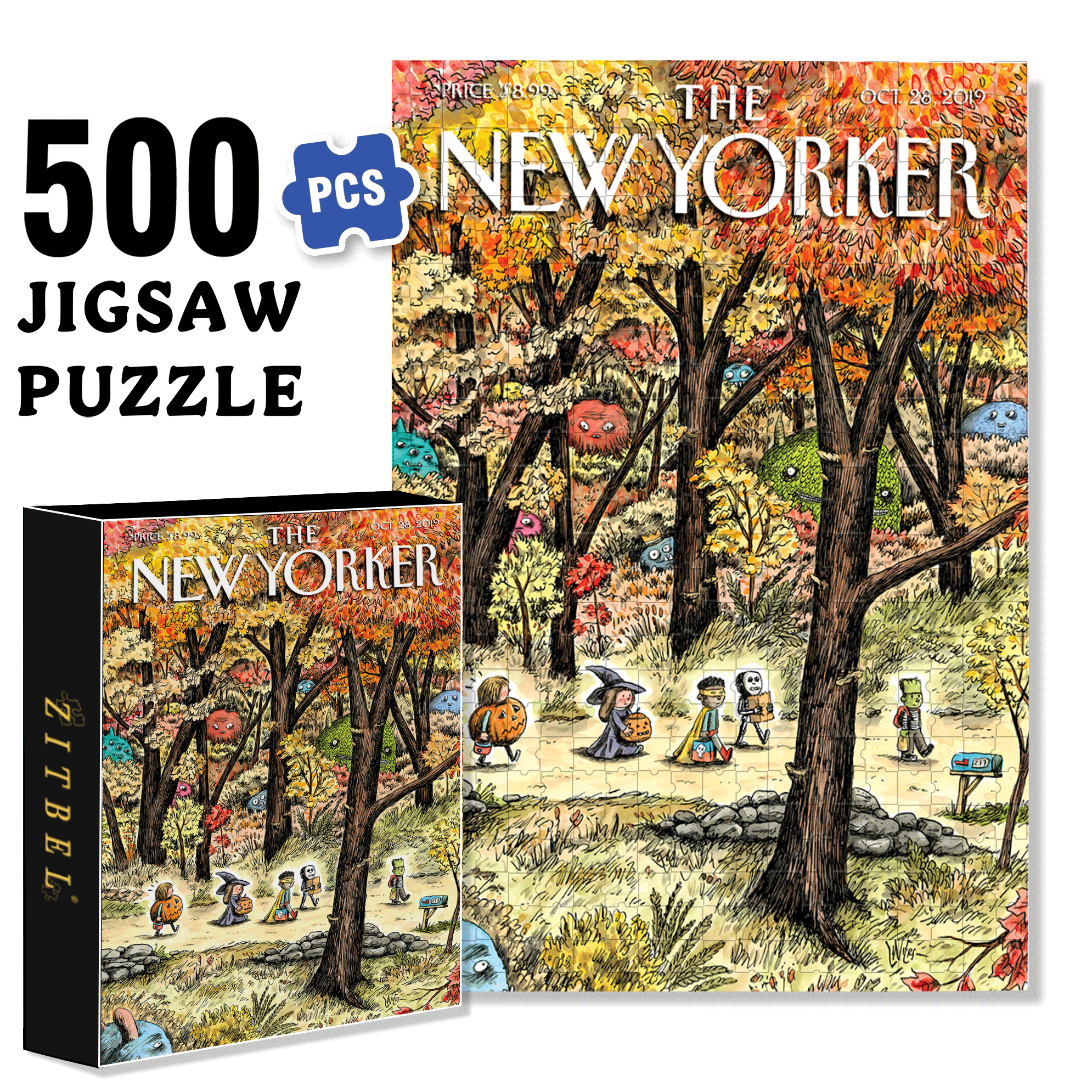 Leaf Peepers 500pcs/1000pcs Jigsaw Puzzle, Scratch-Resistant, Interactive Family Game & Brain-Boosting DIY Decor, Perfect for Halloween, Christmas & New Year Gifts, Family Puzzle Game