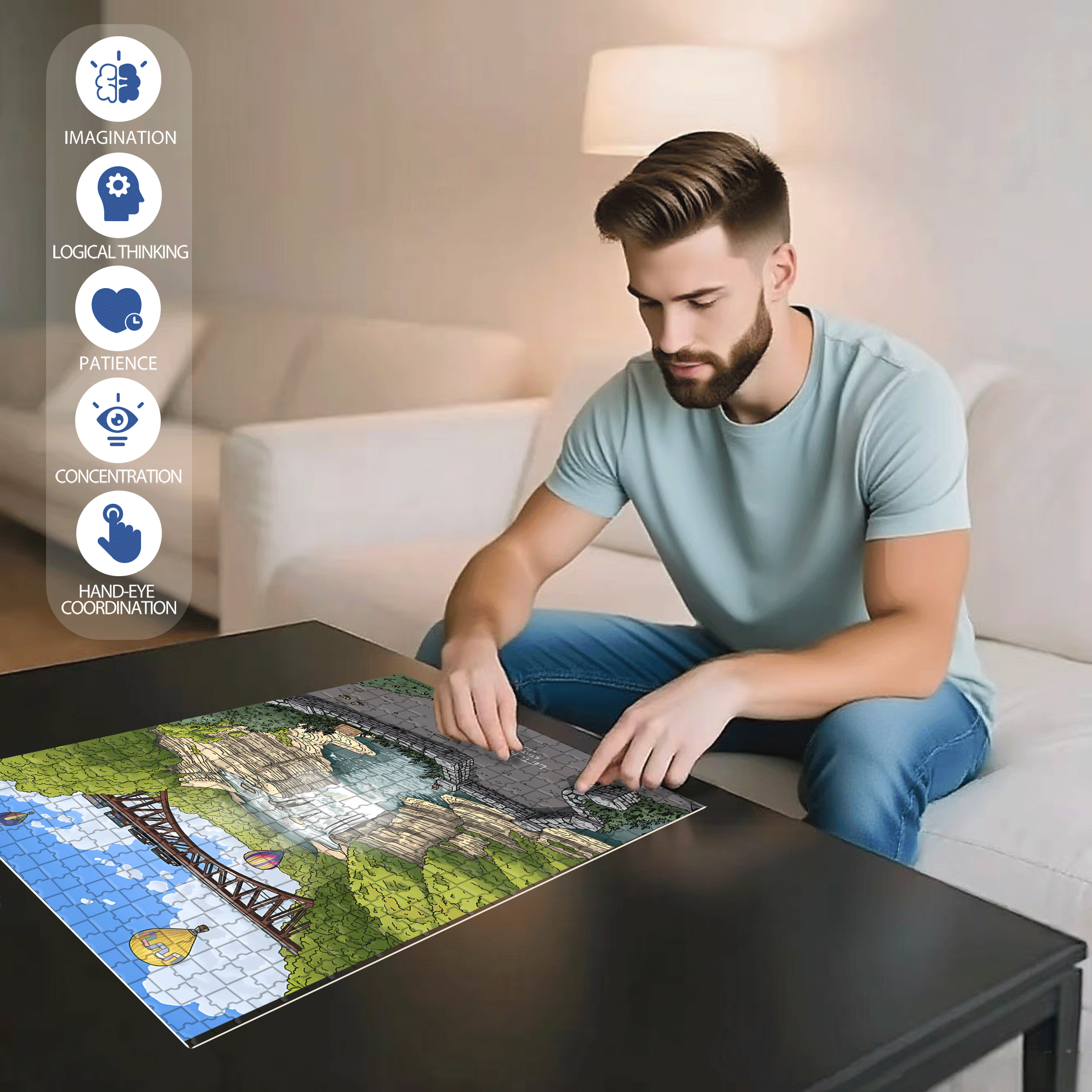 Letchworth State Park 500pcs/1000pcs Jigsaw Puzzle, Scratch-Resistant, Interactive Family Game & Brain-Boosting DIY Decor, Perfect for Halloween, Christmas & New Year Gifts, Family Puzzle Game