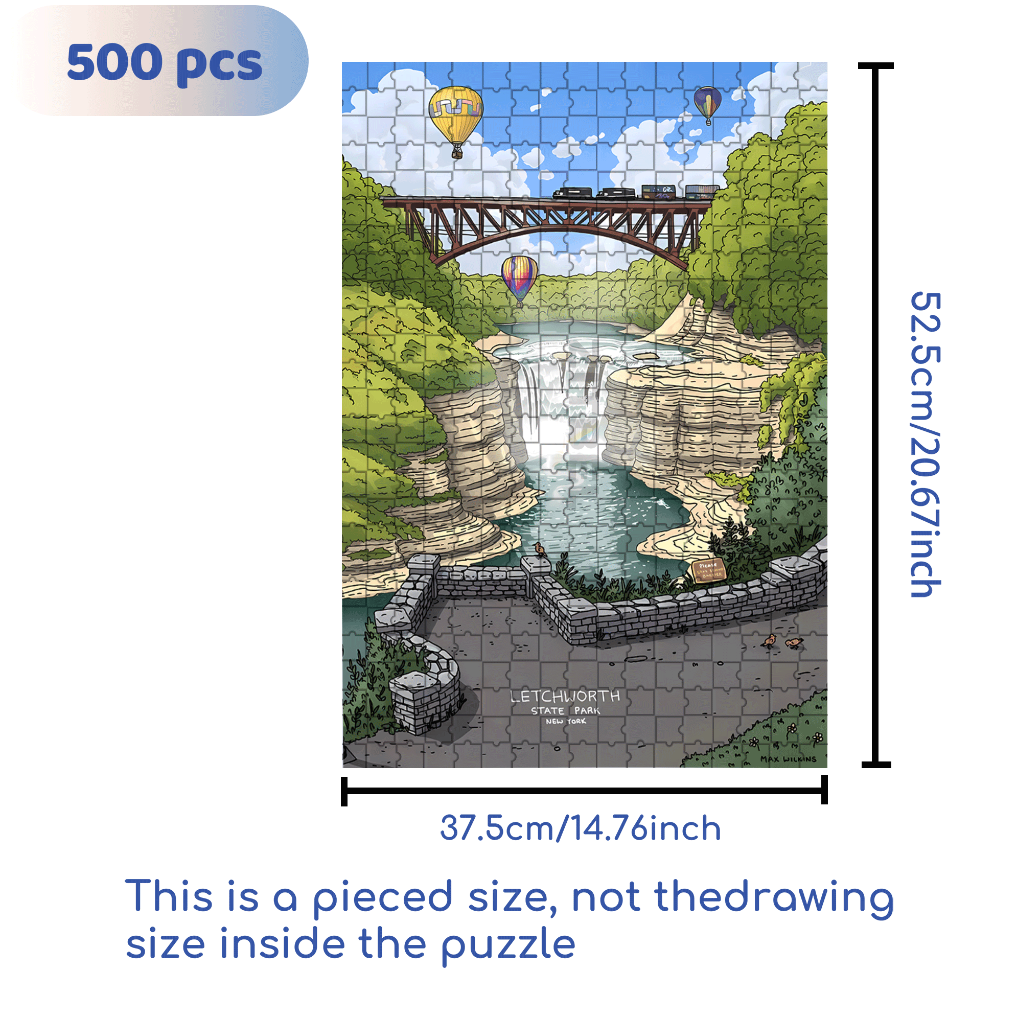 Letchworth State Park 500pcs/1000pcs Jigsaw Puzzle, Scratch-Resistant, Interactive Family Game & Brain-Boosting DIY Decor, Perfect for Halloween, Christmas & New Year Gifts, Family Puzzle Game