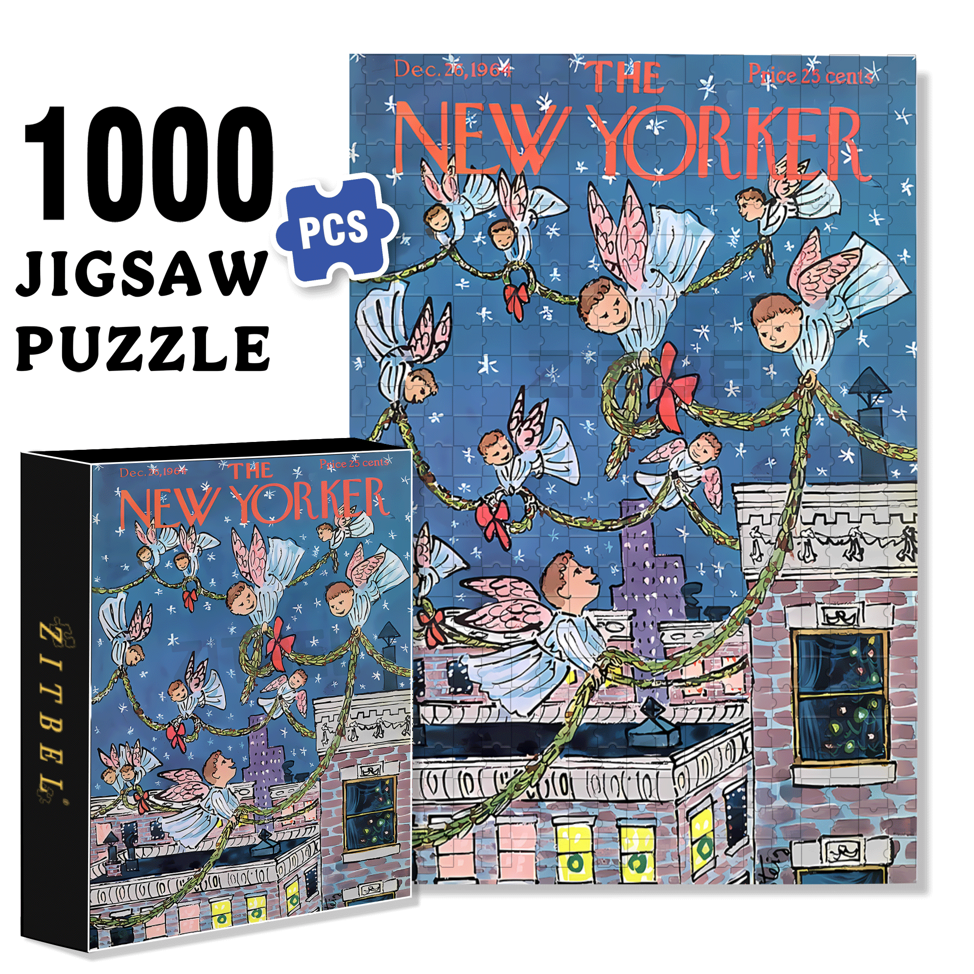 Lovely Angel 500pcs/1000pcs Jigsaw Puzzle, Scratch-Resistant, Interactive Family Game & Brain-Boosting DIY Decor, Perfect for Halloween, Christmas & New Year Gifts, Family Puzzle Game