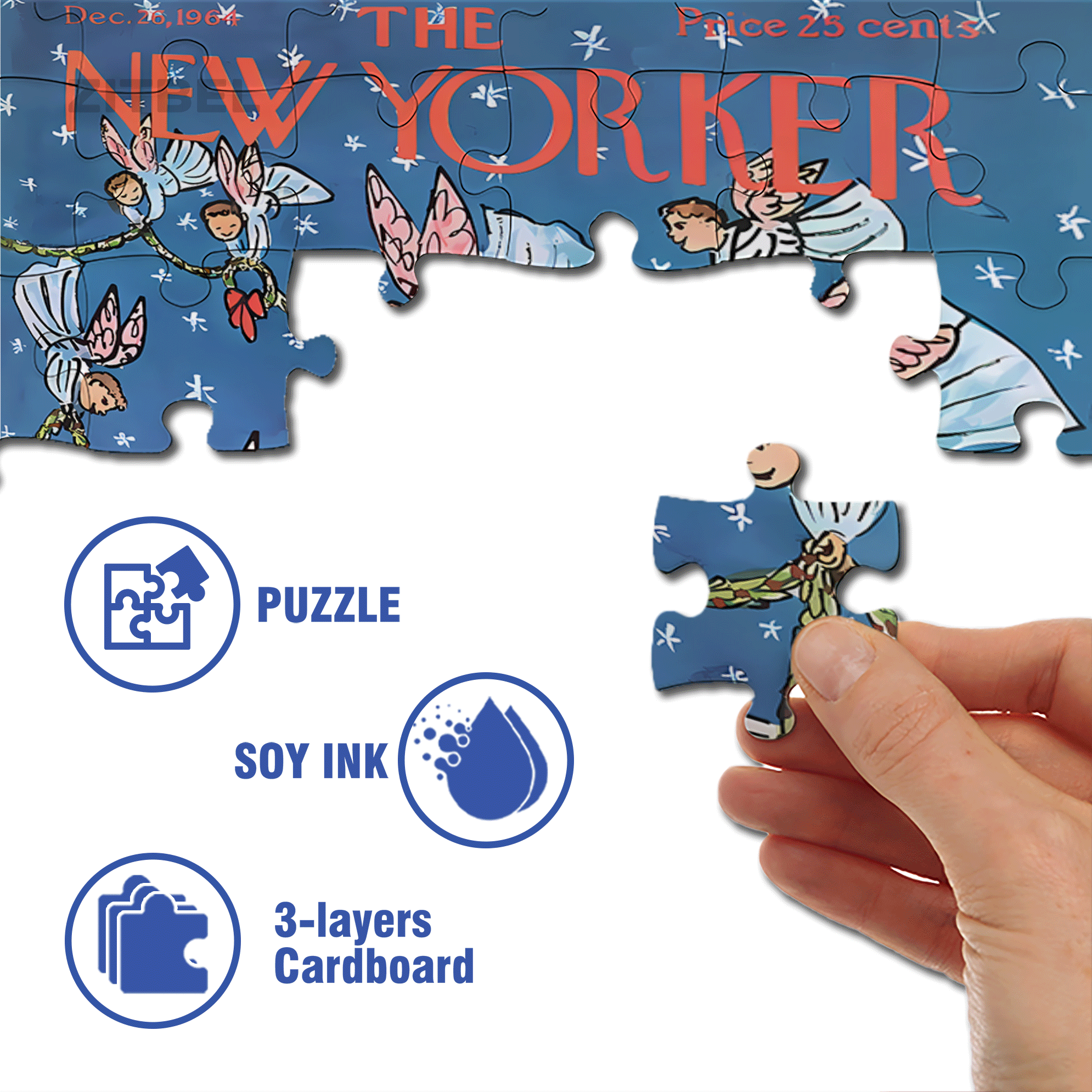Lovely Angel 500pcs/1000pcs Jigsaw Puzzle, Scratch-Resistant, Interactive Family Game & Brain-Boosting DIY Decor, Perfect for Halloween, Christmas & New Year Gifts, Family Puzzle Game