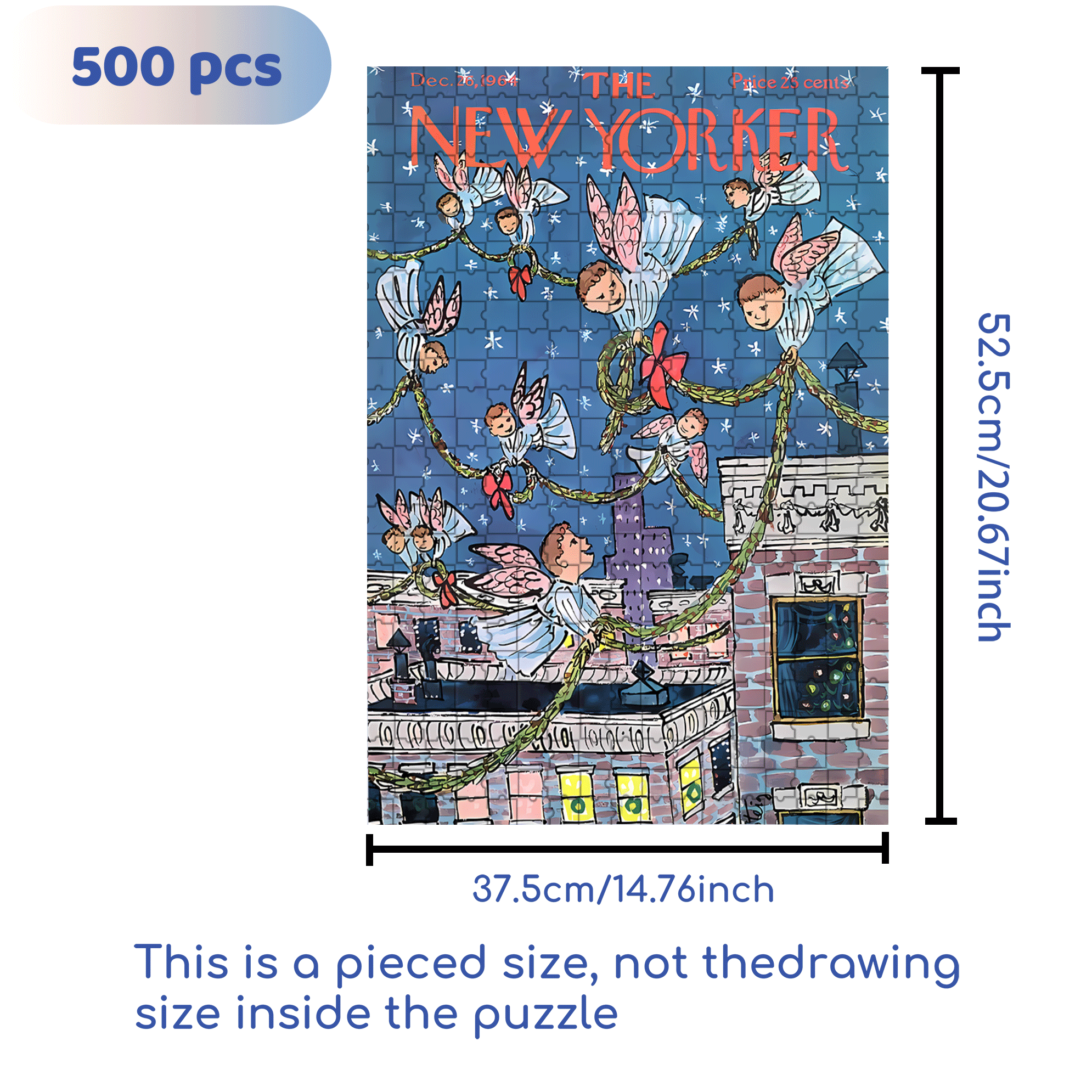 Lovely Angel 500pcs/1000pcs Jigsaw Puzzle, Scratch-Resistant, Interactive Family Game & Brain-Boosting DIY Decor, Perfect for Halloween, Christmas & New Year Gifts, Family Puzzle Game