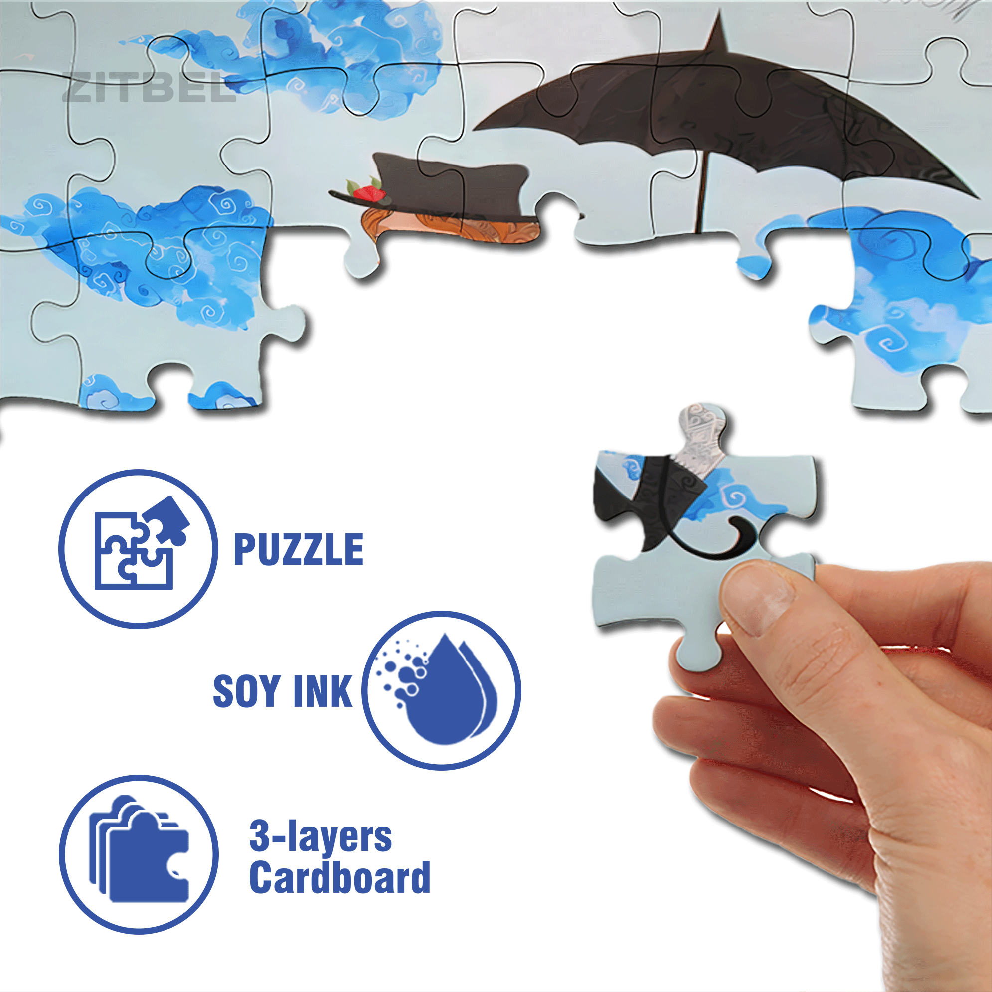 Mary Poppins 500pcs/1000pcs Jigsaw Puzzle, Scratch-Resistant, Interactive Family Game & Brain-Boosting DIY Decor, Perfect for Halloween, Christmas & New Year Gifts, Family Puzzle Game