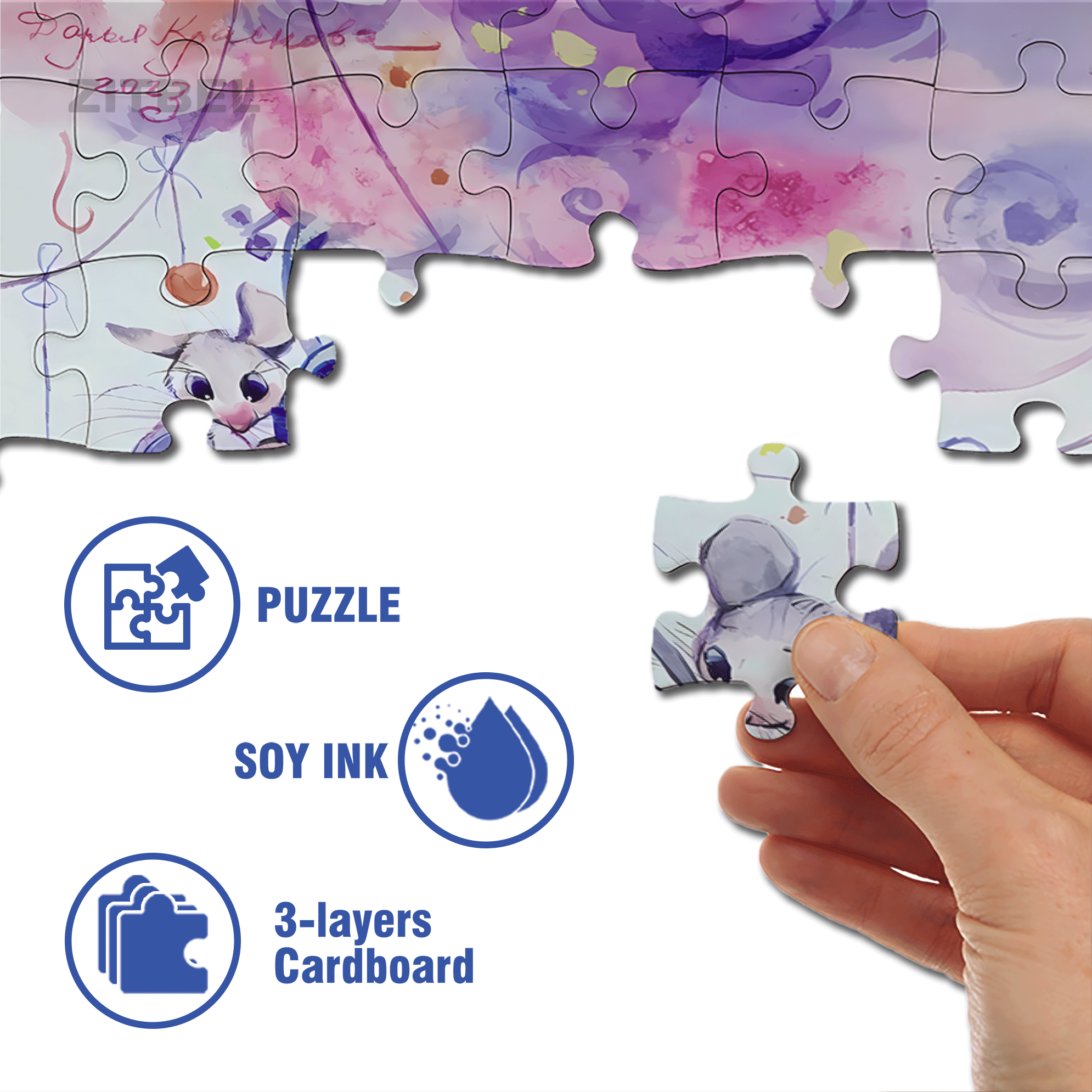 Mouse Angel 500pcs/1000pcs Jigsaw Puzzle, Scratch-Resistant, Interactive Family Game & Brain-Boosting DIY Decor, Perfect for Halloween, Christmas & New Year Gifts, Family Puzzle Game