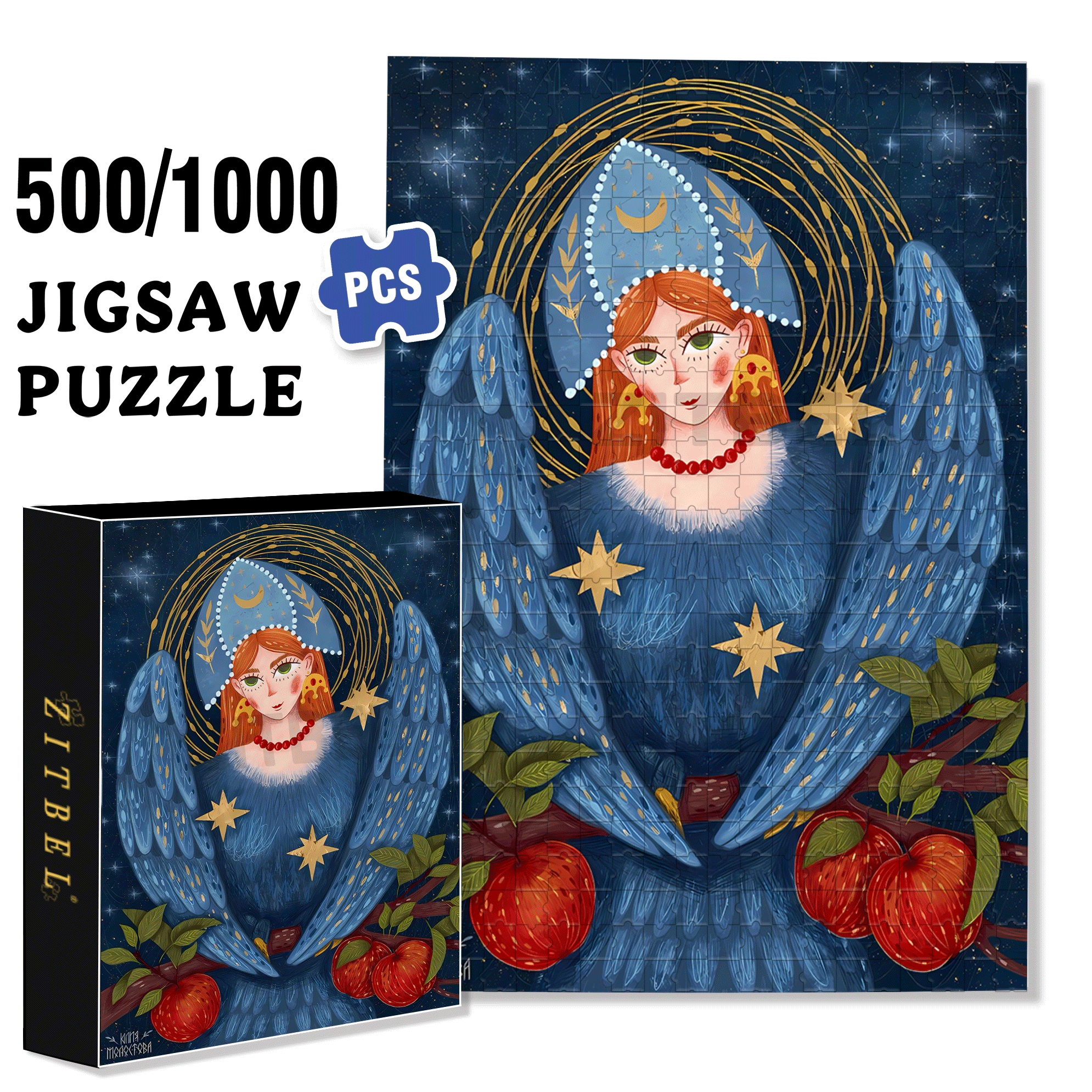 Mythological Stories 500pcs/1000pcs Jigsaw Puzzle, Scratch-Resistant, Interactive Family Game & Brain-Boosting DIY Decor, Perfect for Halloween, Christmas & New Year Gifts, Family Puzzle Game
