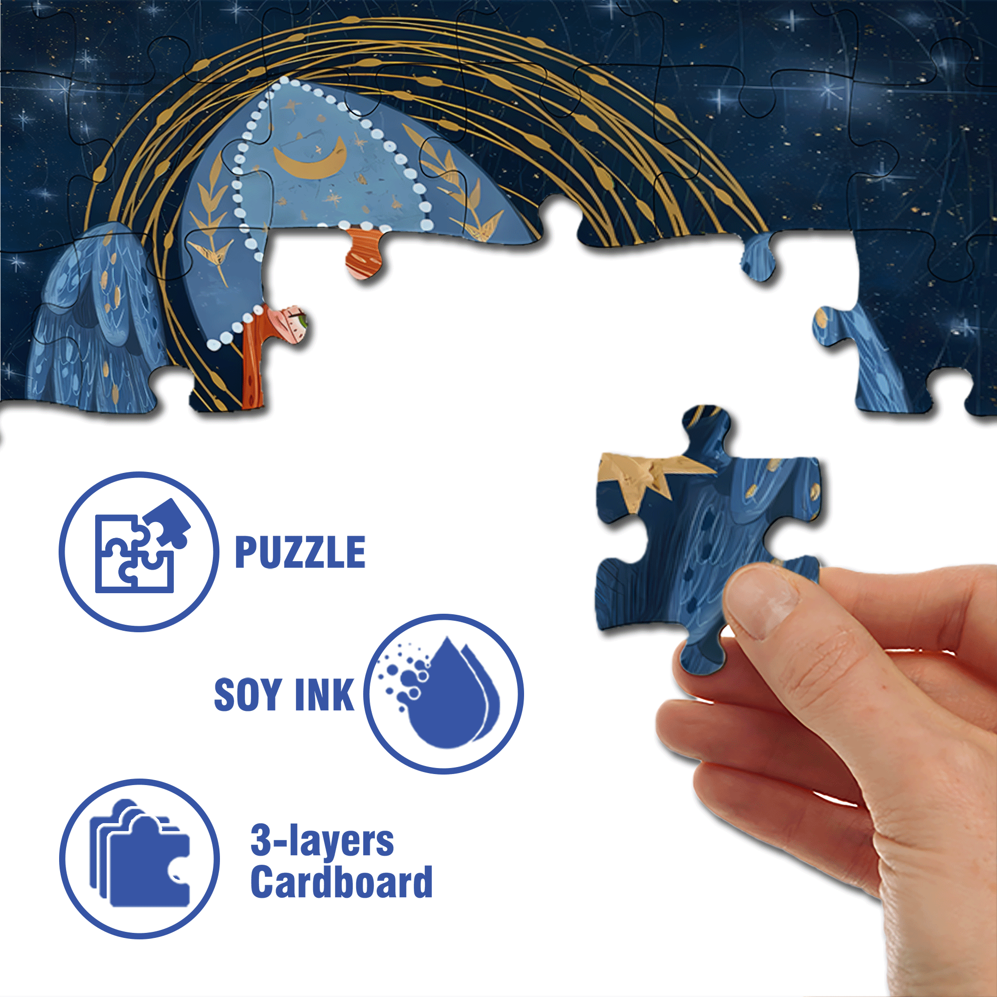Mythological Stories 500pcs/1000pcs Jigsaw Puzzle, Scratch-Resistant, Interactive Family Game & Brain-Boosting DIY Decor, Perfect for Halloween, Christmas & New Year Gifts, Family Puzzle Game
