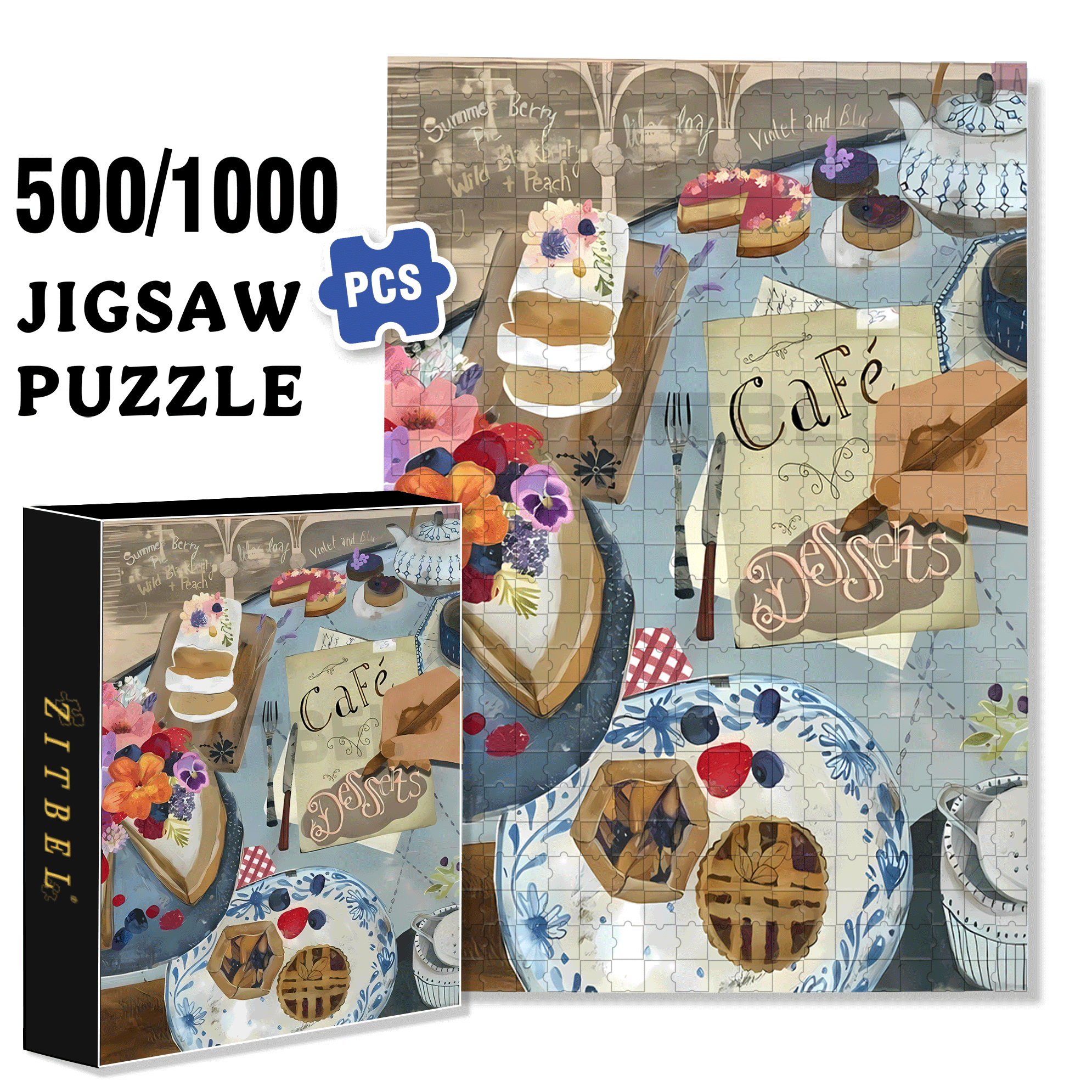 Nature Morte 500pcs/1000pcs Jigsaw Puzzle, Scratch-Resistant, Interactive Family Game & Brain-Boosting DIY Decor, Perfect for Halloween, Christmas & New Year Gifts, Family Puzzle Game