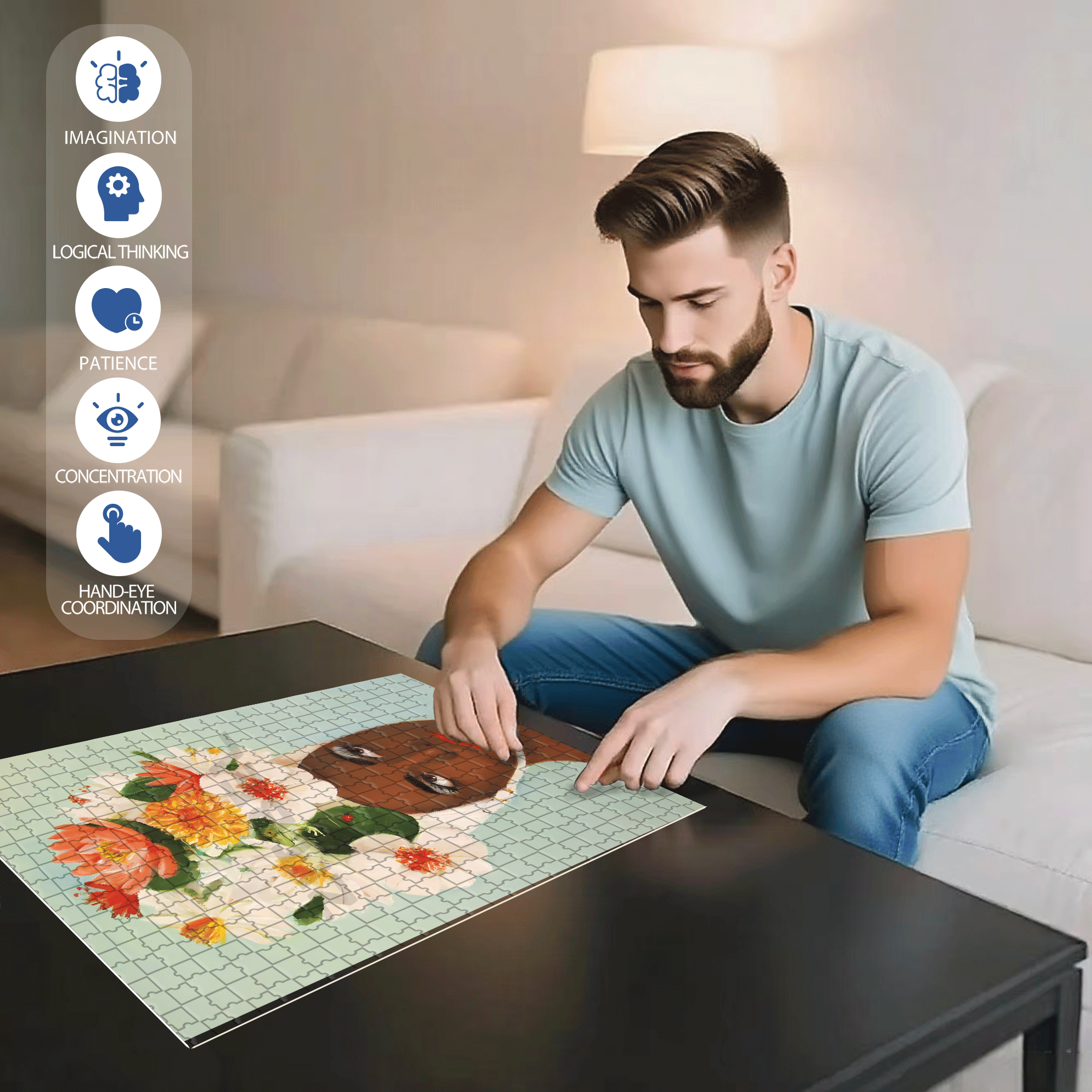 New Swim Cap 500pcs/1000pcs Jigsaw Puzzle, Scratch-Resistant, Interactive Family Game & Brain-Boosting DIY Decor, Perfect for Halloween, Christmas & New Year Gifts, Family Puzzle Game