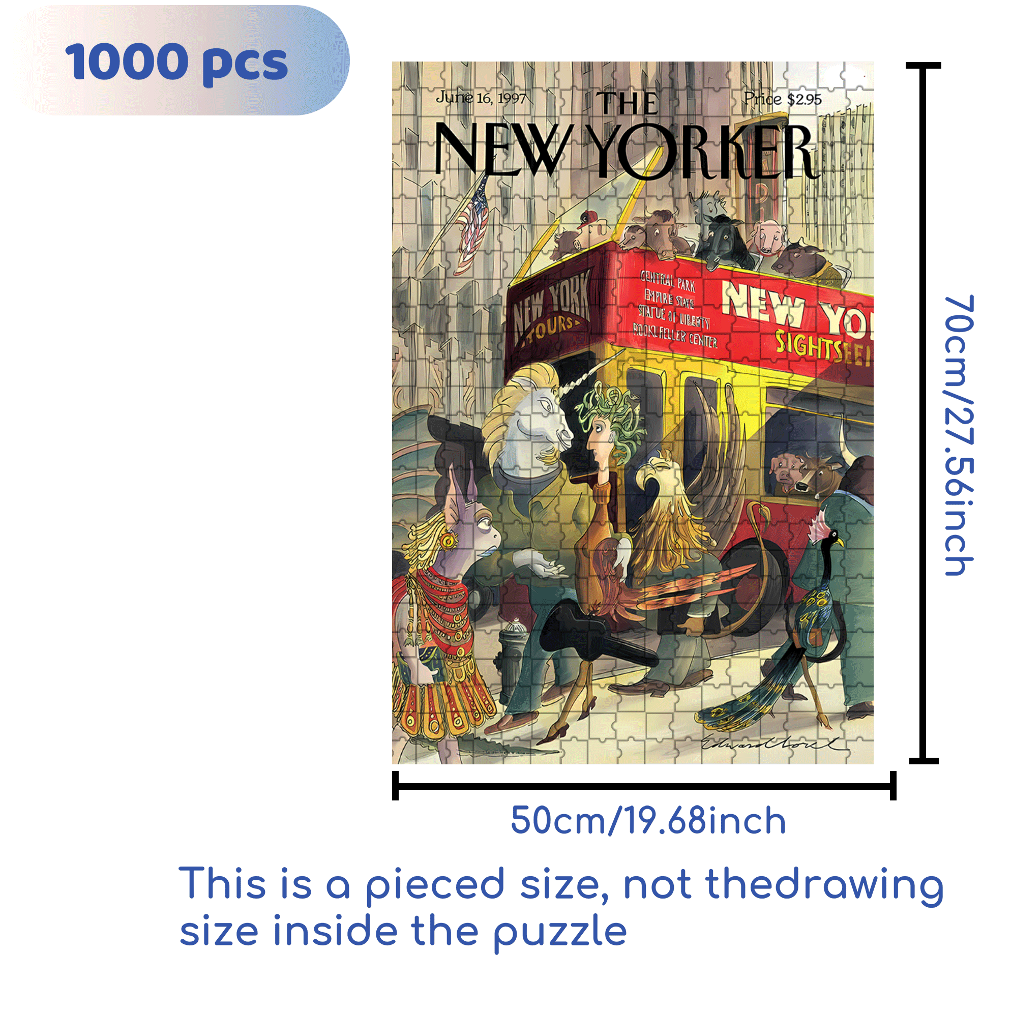 New York Sightseeing 500pcs/1000pcs Jigsaw Puzzle, Scratch-Resistant, Interactive Family Game & Brain-Boosting DIY Decor, Perfect for Halloween, Christmas & New Year Gifts, Family Puzzle Game