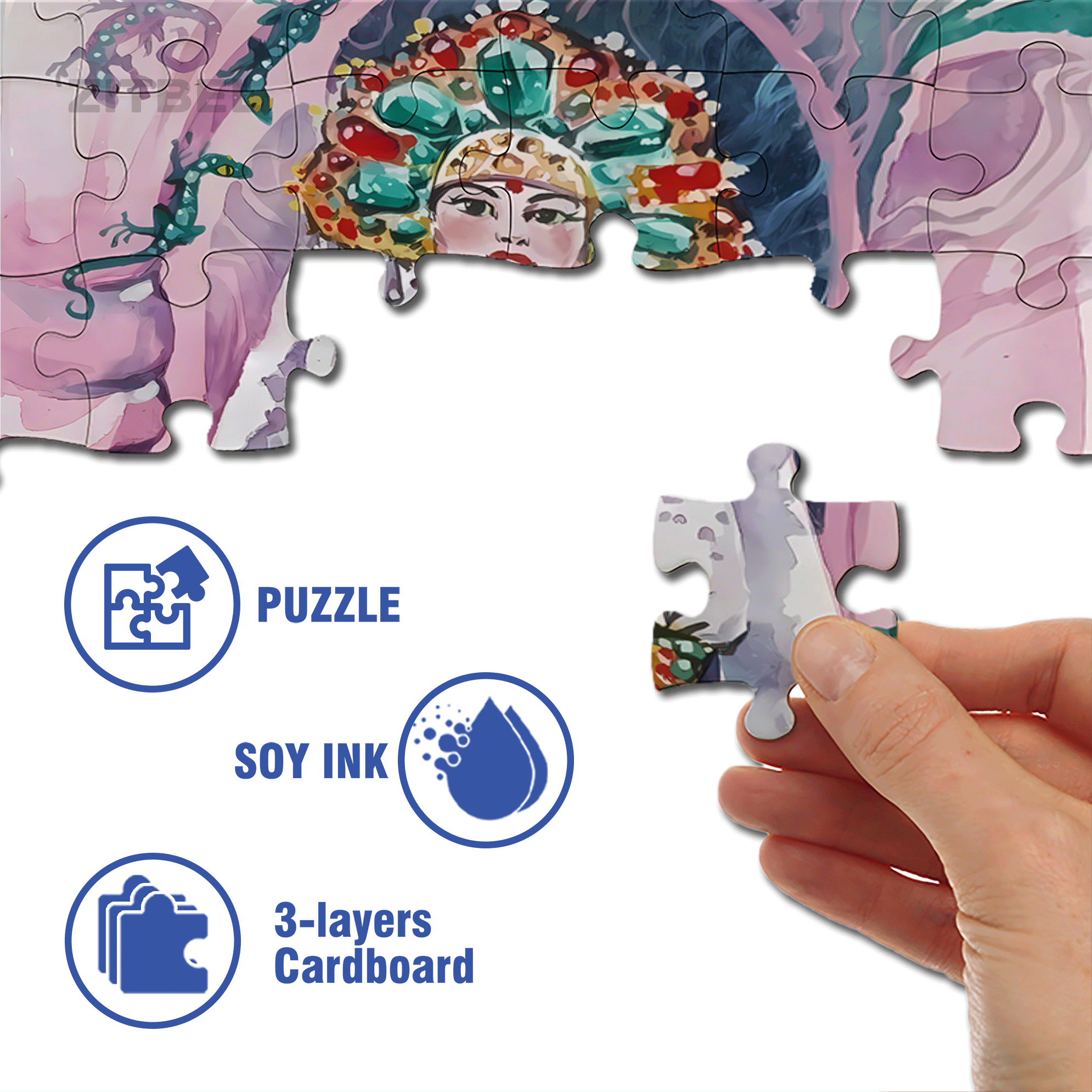 Noble Lady 500pcs/1000pcs Jigsaw Puzzle, Scratch-Resistant, Interactive Family Game & Brain-Boosting DIY Decor, Perfect for Halloween, Christmas & New Year Gifts, Family Puzzle Game