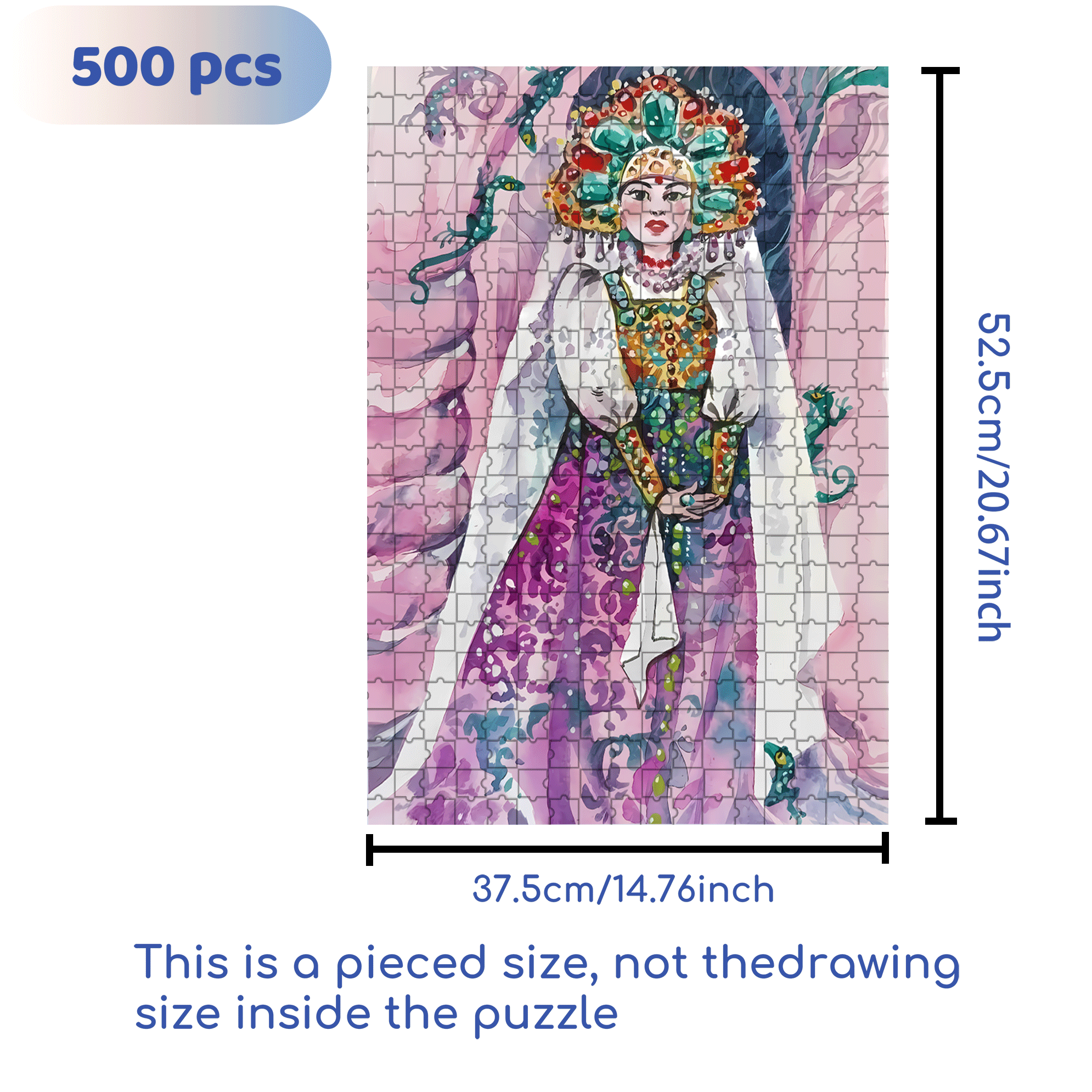 Noble Lady 500pcs/1000pcs Jigsaw Puzzle, Scratch-Resistant, Interactive Family Game & Brain-Boosting DIY Decor, Perfect for Halloween, Christmas & New Year Gifts, Family Puzzle Game