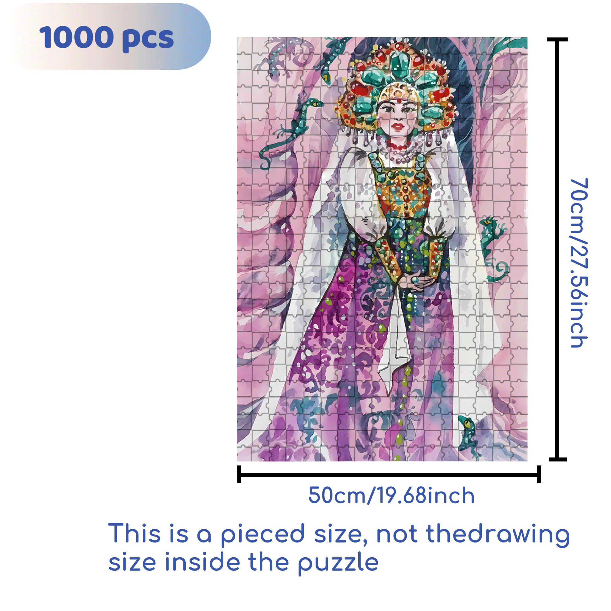 Noble Lady 500pcs/1000pcs Jigsaw Puzzle, Scratch-Resistant, Interactive Family Game & Brain-Boosting DIY Decor, Perfect for Halloween, Christmas & New Year Gifts, Family Puzzle Game