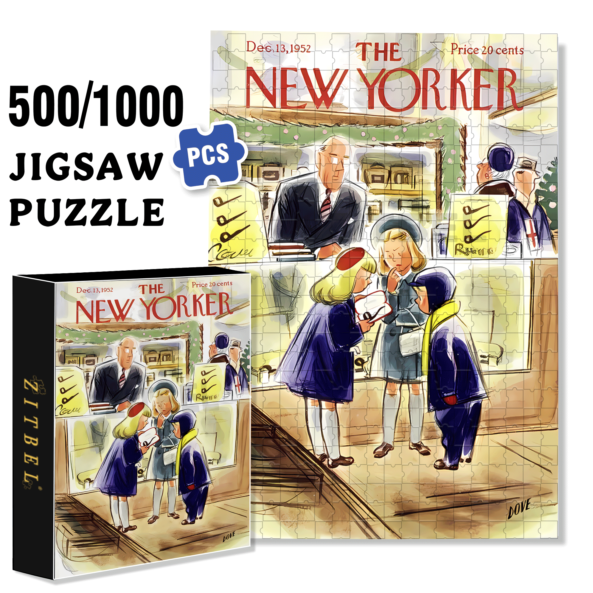 Pipe 500pcs/1000pcs Jigsaw Puzzle, Scratch-Resistant, Interactive Family Game & Brain-Boosting DIY Decor, Perfect for Halloween, Christmas & New Year Gifts, Family Puzzle Game