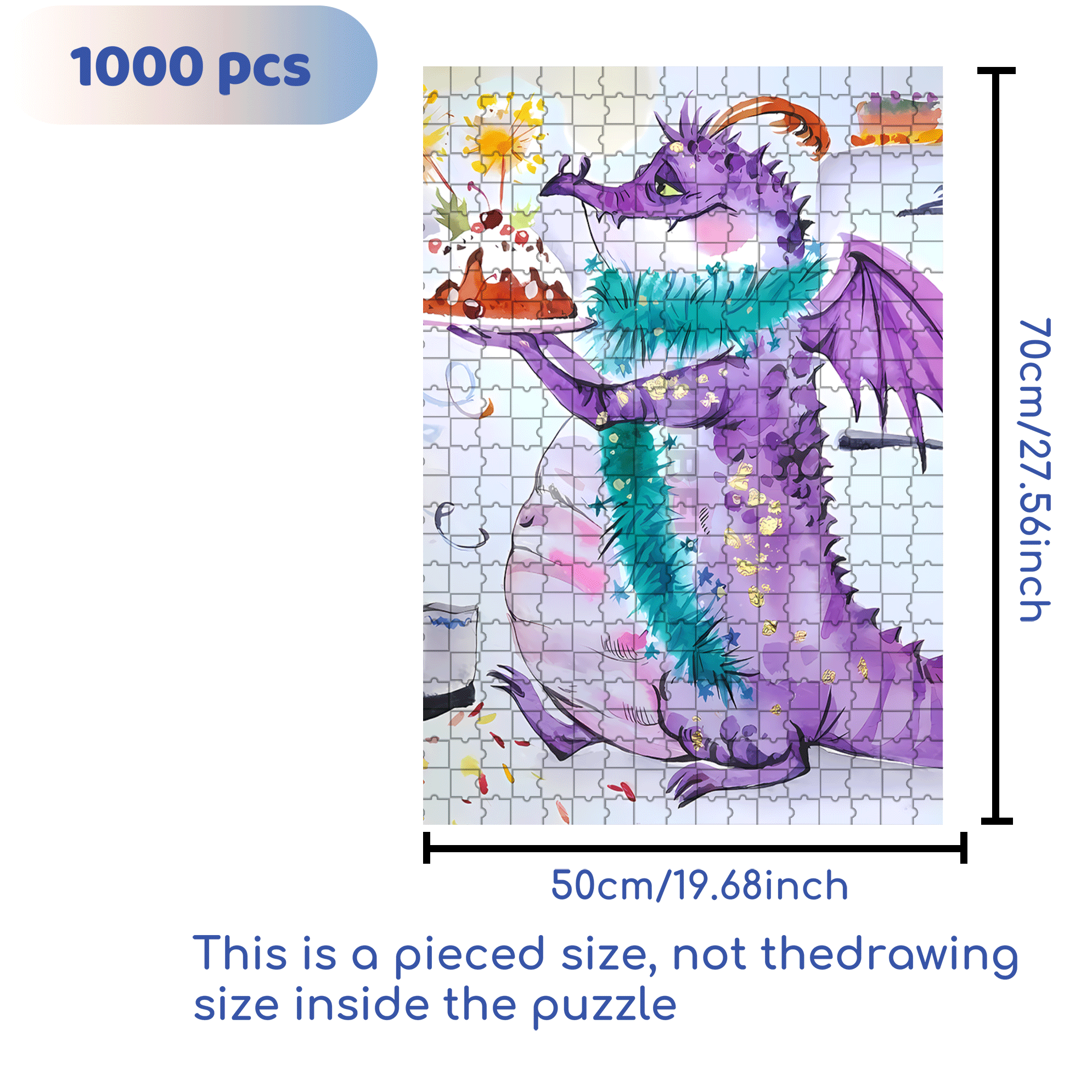 Serving The Cake 500pcs/1000pcs Jigsaw Puzzle, Scratch-Resistant, Interactive Family Game & Brain-Boosting DIY Decor, Perfect for Halloween, Christmas & New Year Gifts, Family Puzzle Game