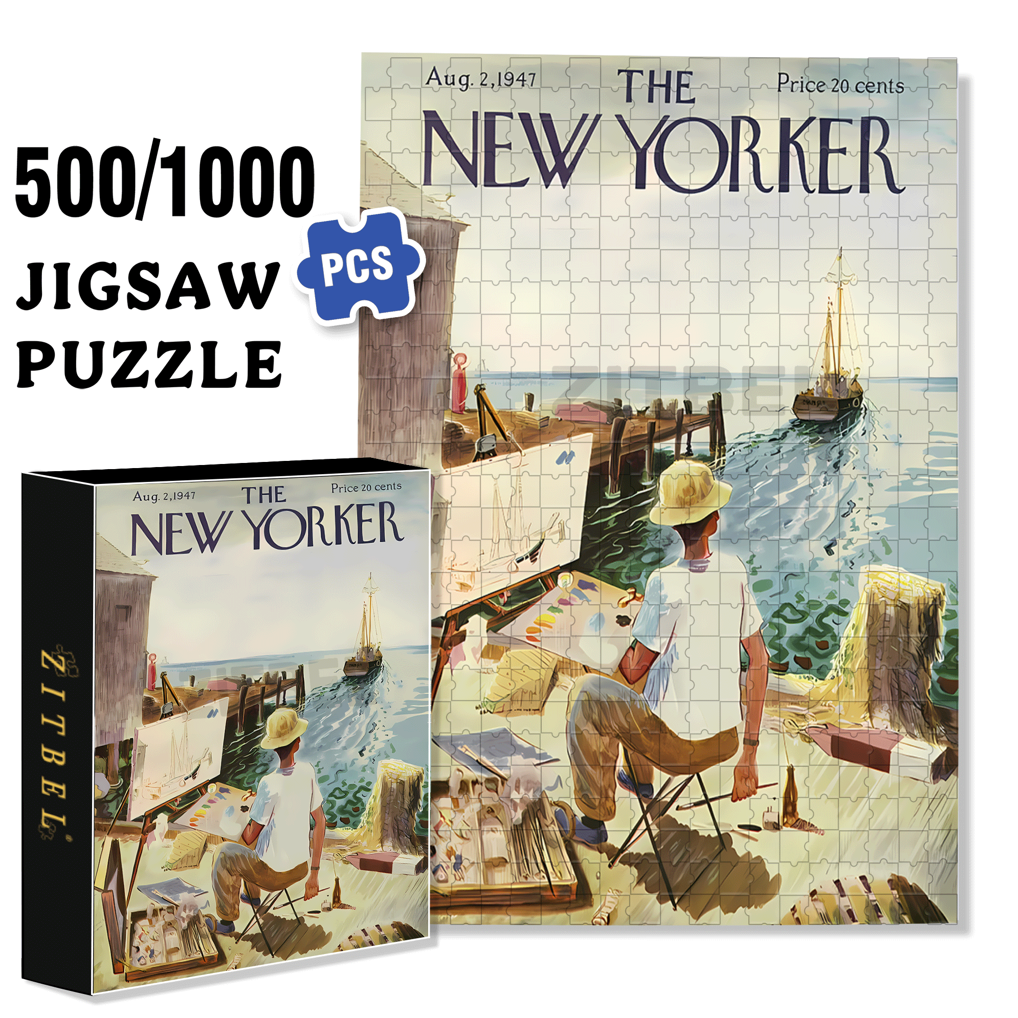 Set Sail 2 500pcs/1000pcs Jigsaw Puzzle, Scratch-Resistant, Interactive Family Game & Brain-Boosting DIY Decor, Perfect for Halloween, Christmas & New Year Gifts, Family Puzzle Game