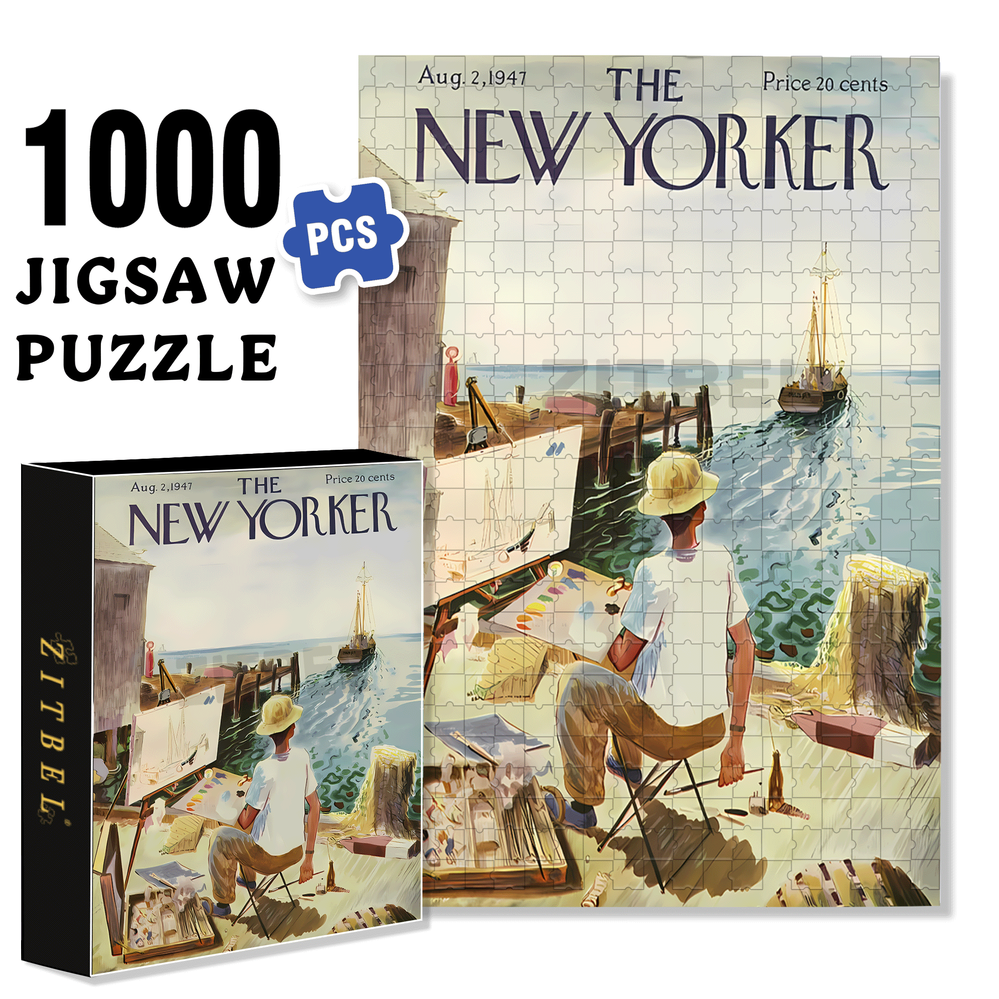 Set Sail 2 500pcs/1000pcs Jigsaw Puzzle, Scratch-Resistant, Interactive Family Game & Brain-Boosting DIY Decor, Perfect for Halloween, Christmas & New Year Gifts, Family Puzzle Game