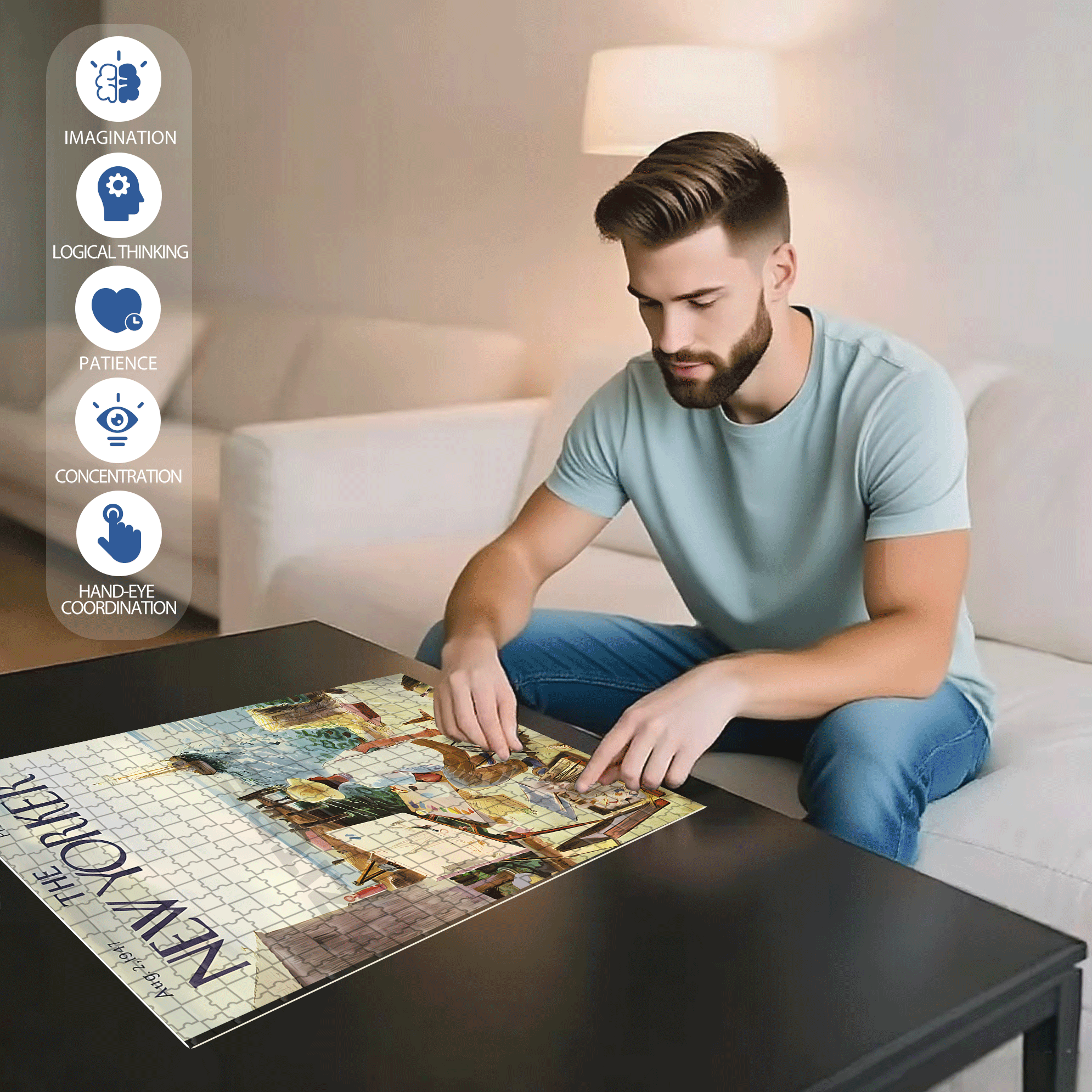 Set Sail 2 500pcs/1000pcs Jigsaw Puzzle, Scratch-Resistant, Interactive Family Game & Brain-Boosting DIY Decor, Perfect for Halloween, Christmas & New Year Gifts, Family Puzzle Game