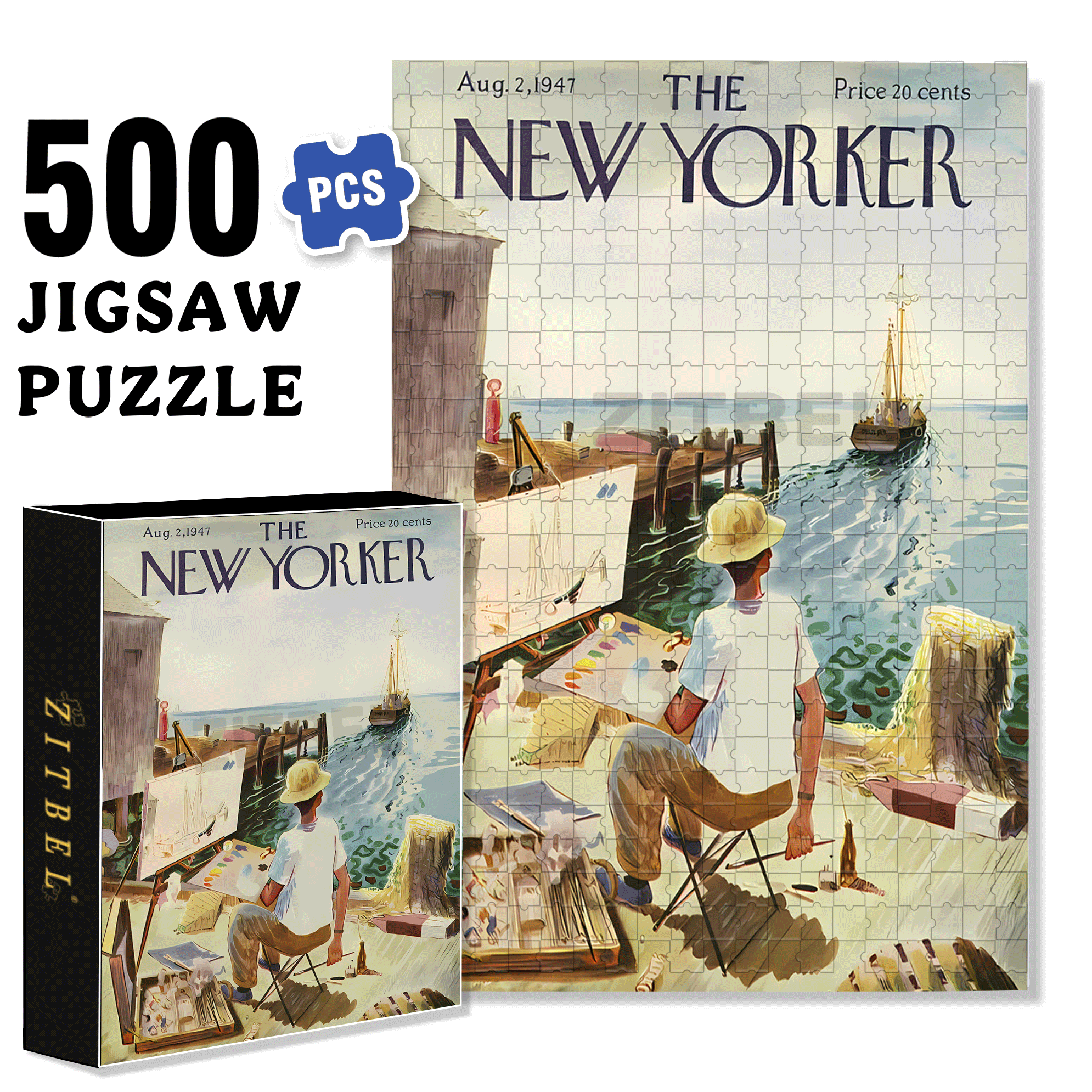 Set Sail 2 500pcs/1000pcs Jigsaw Puzzle, Scratch-Resistant, Interactive Family Game & Brain-Boosting DIY Decor, Perfect for Halloween, Christmas & New Year Gifts, Family Puzzle Game