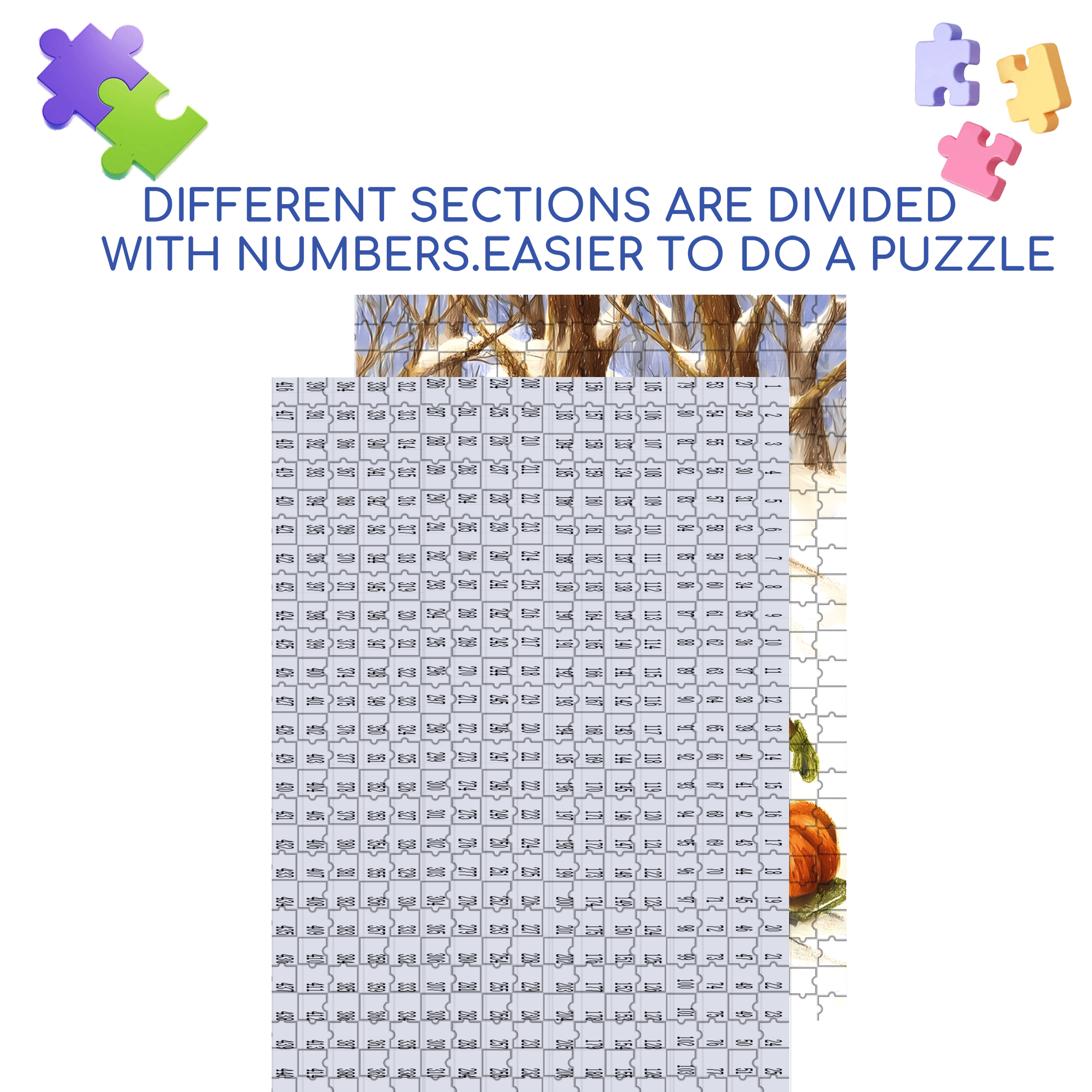 Snowball 500pcs/1000pcs Jigsaw Puzzle, Scratch-Resistant, Interactive Family Game & Brain-Boosting DIY Decor, Perfect for Halloween, Christmas & New Year Gifts, Family Puzzle Game