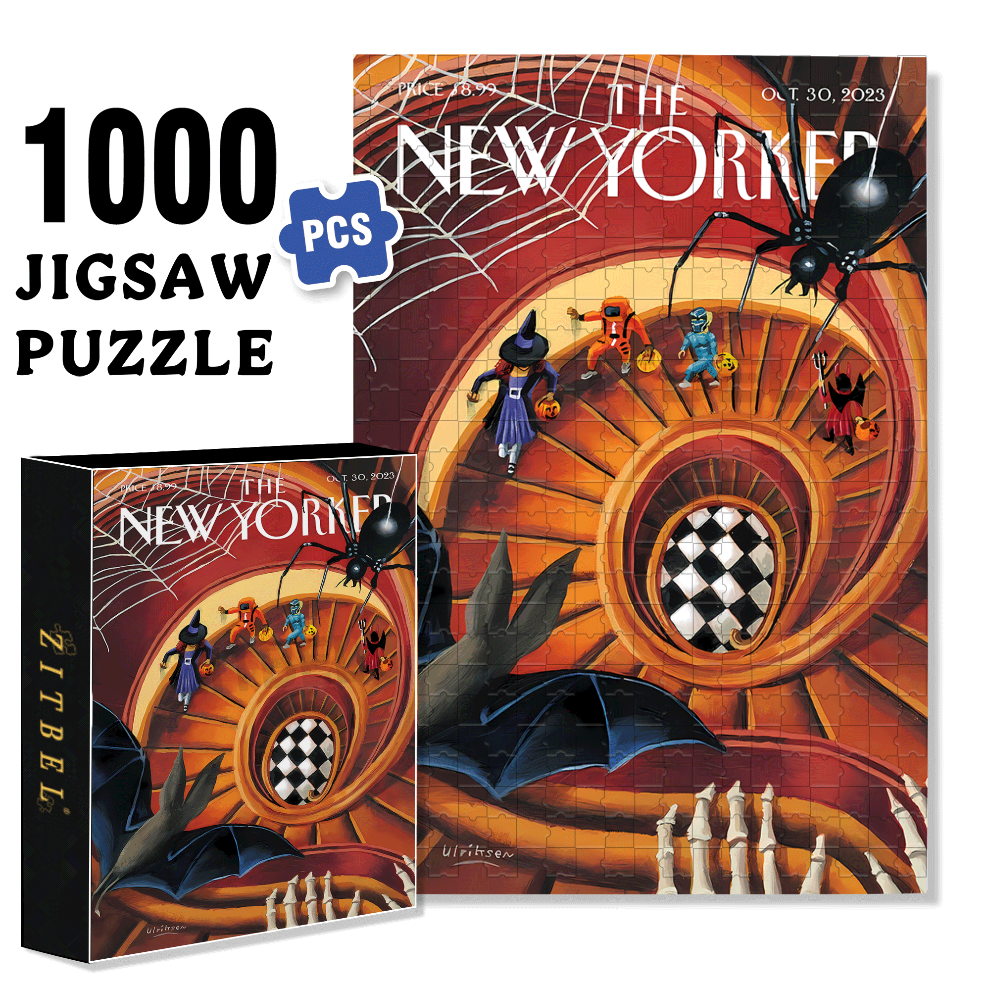 Spiral Staircase 500pcs/1000pcs Jigsaw Puzzle, Scratch-Resistant, Interactive Family Game & Brain-Boosting DIY Decor, Perfect for Halloween, Christmas & New Year Gifts, Family Puzzle Game
