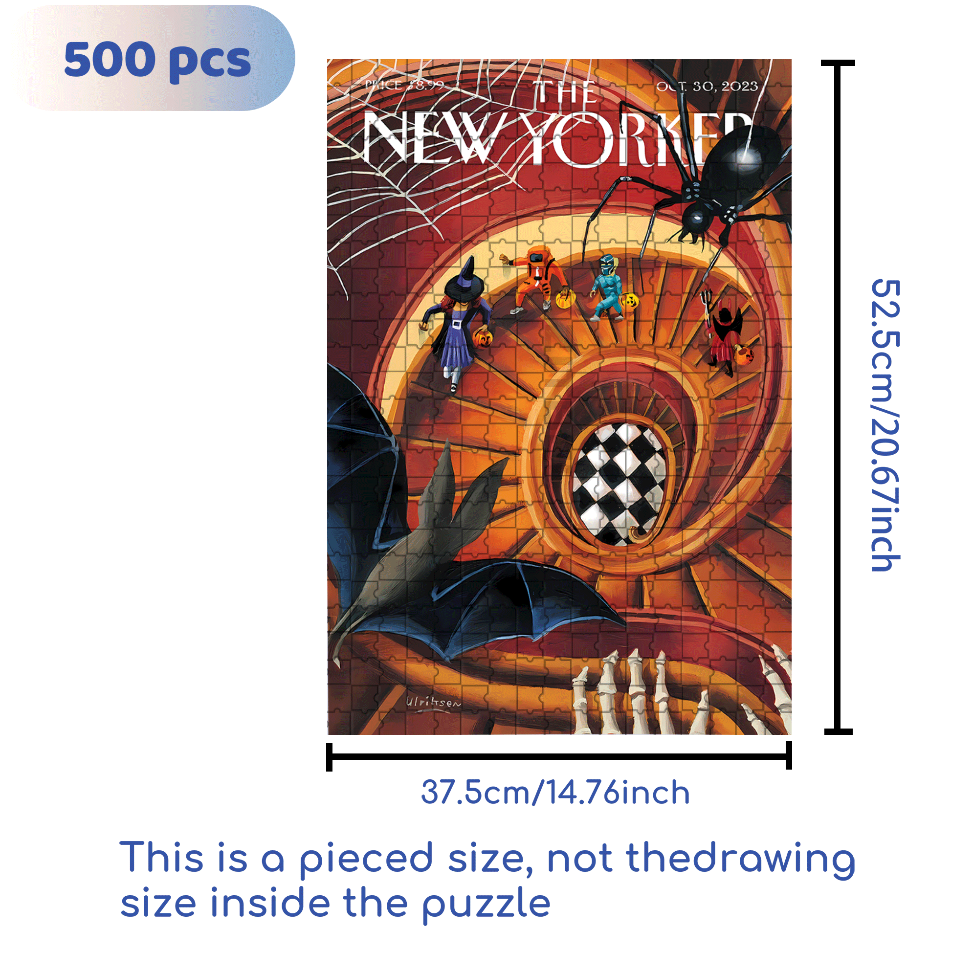 Spiral Staircase 500pcs/1000pcs Jigsaw Puzzle, Scratch-Resistant, Interactive Family Game & Brain-Boosting DIY Decor, Perfect for Halloween, Christmas & New Year Gifts, Family Puzzle Game