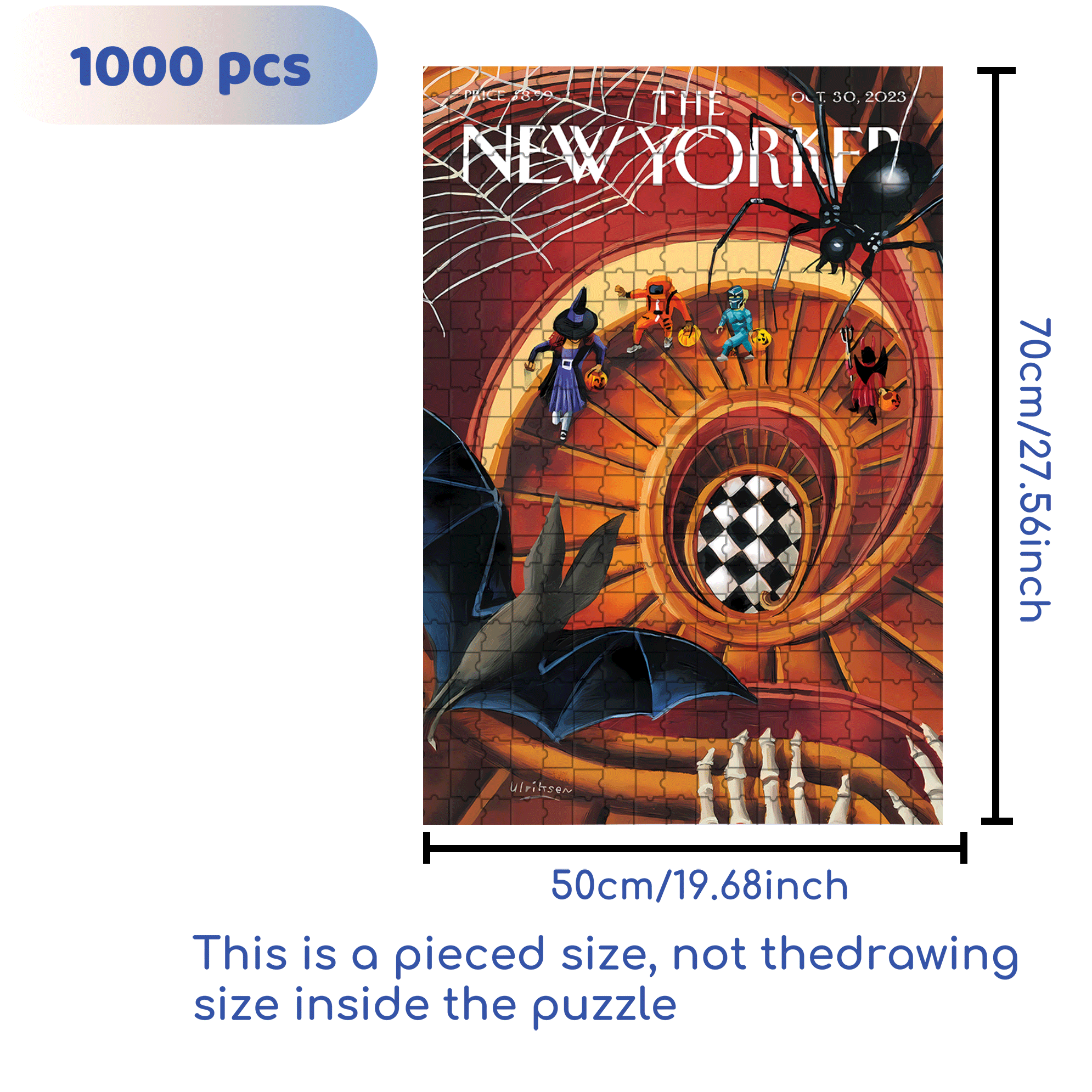 Spiral Staircase 500pcs/1000pcs Jigsaw Puzzle, Scratch-Resistant, Interactive Family Game & Brain-Boosting DIY Decor, Perfect for Halloween, Christmas & New Year Gifts, Family Puzzle Game