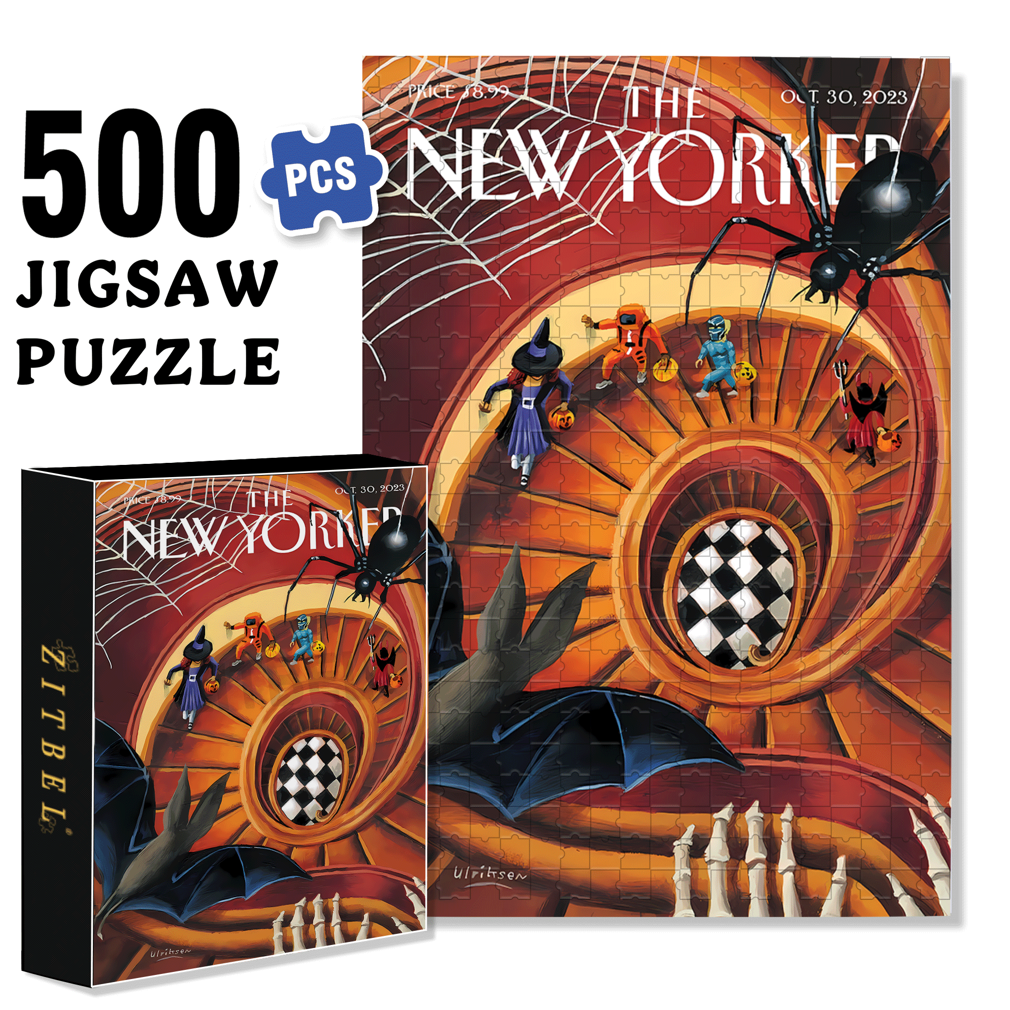 Spiral Staircase 500pcs/1000pcs Jigsaw Puzzle, Scratch-Resistant, Interactive Family Game & Brain-Boosting DIY Decor, Perfect for Halloween, Christmas & New Year Gifts, Family Puzzle Game