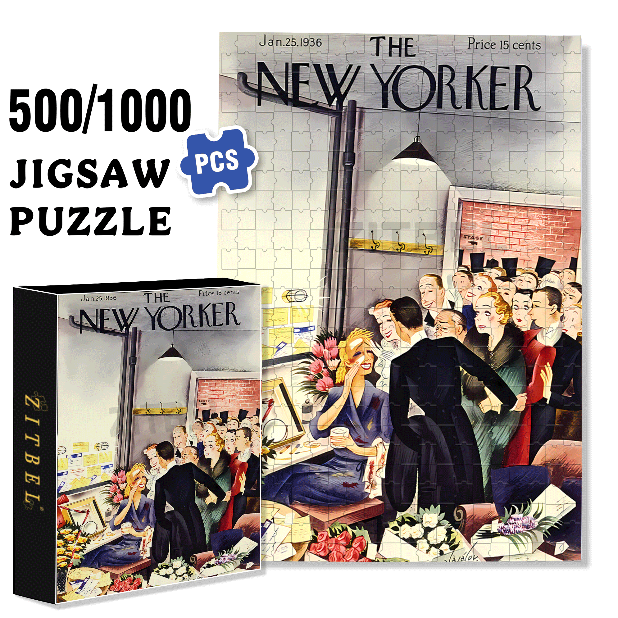 Superstar 500pcs/1000pcs Jigsaw Puzzle, Scratch-Resistant, Interactive Family Game & Brain-Boosting DIY Decor, Perfect for Halloween, Christmas & New Year Gifts, Family Puzzle Game