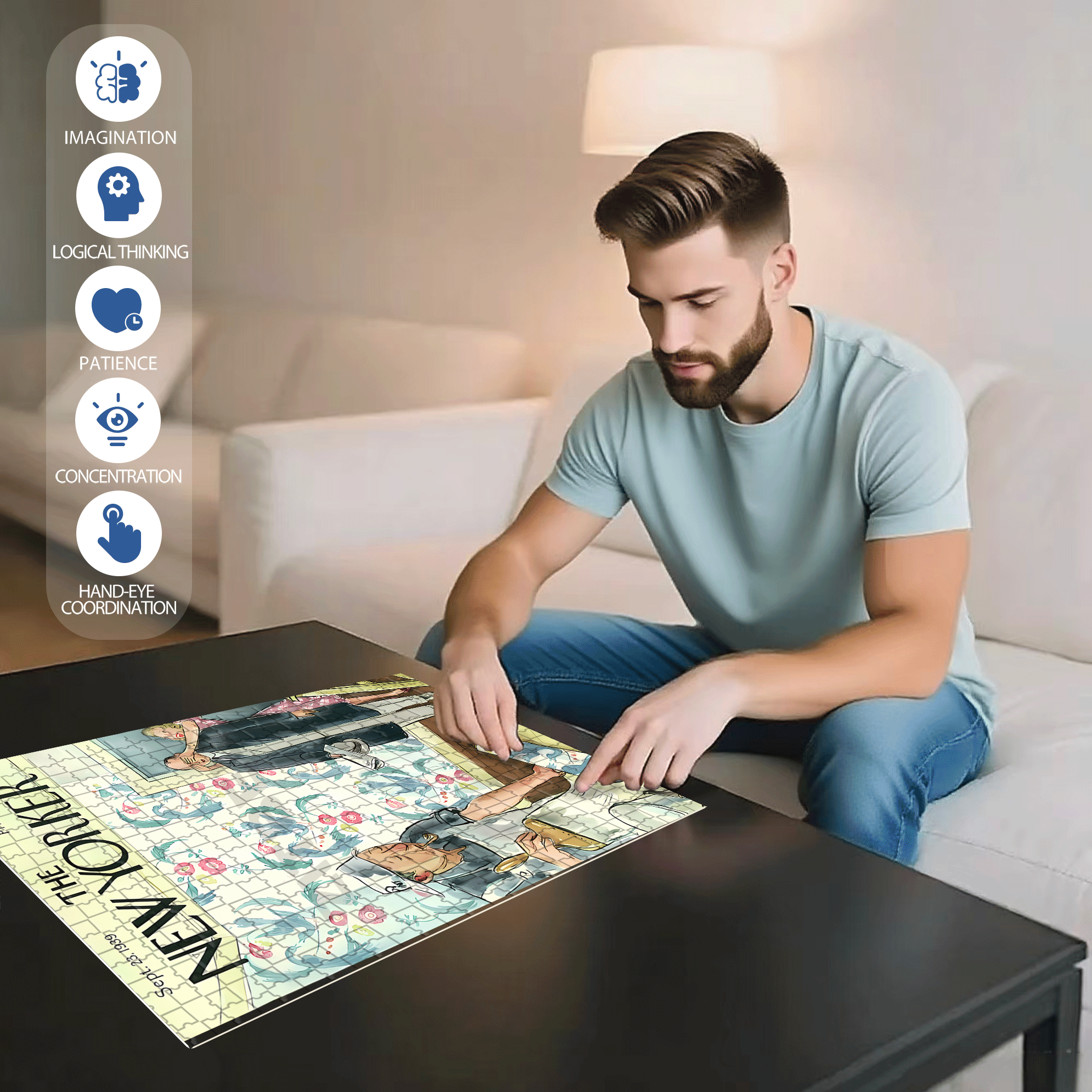 Surprise 500pcs/1000pcs Jigsaw Puzzle, Scratch-Resistant, Interactive Family Game & Brain-Boosting DIY Decor, Perfect for Halloween, Christmas & New Year Gifts, Family Puzzle Game