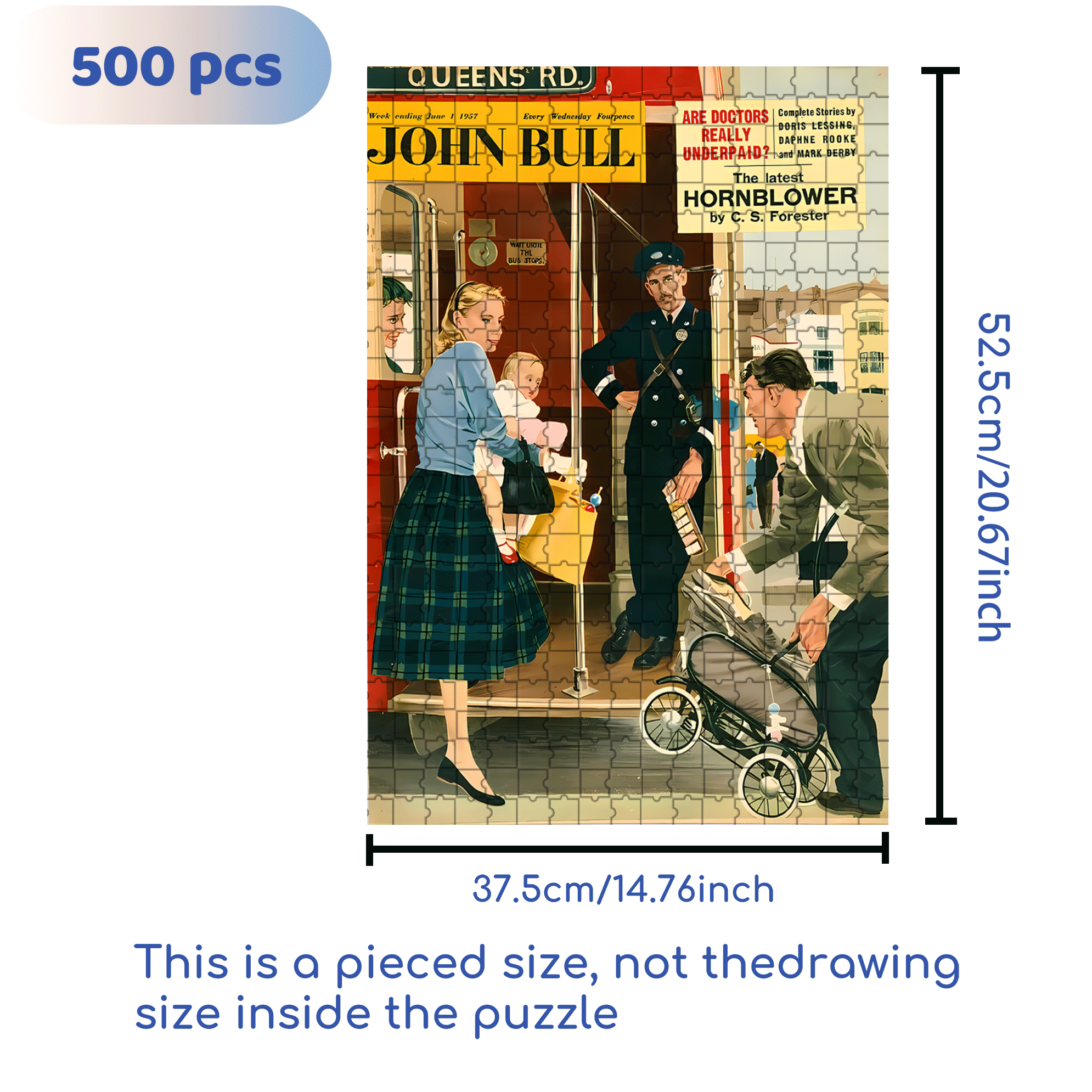Take The Bus 500pcs/1000pcs Jigsaw Puzzle, Scratch-Resistant, Interactive Family Game & Brain-Boosting DIY Decor, Perfect for Halloween, Christmas & New Year Gifts, Family Puzzle Game
