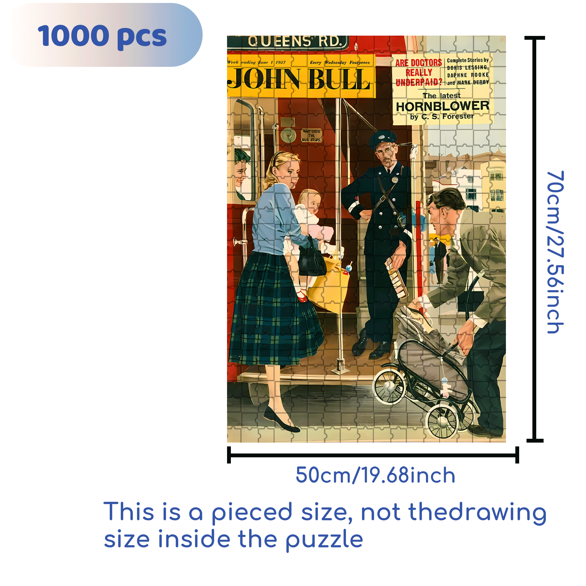 Take The Bus 500pcs/1000pcs Jigsaw Puzzle, Scratch-Resistant, Interactive Family Game & Brain-Boosting DIY Decor, Perfect for Halloween, Christmas & New Year Gifts, Family Puzzle Game