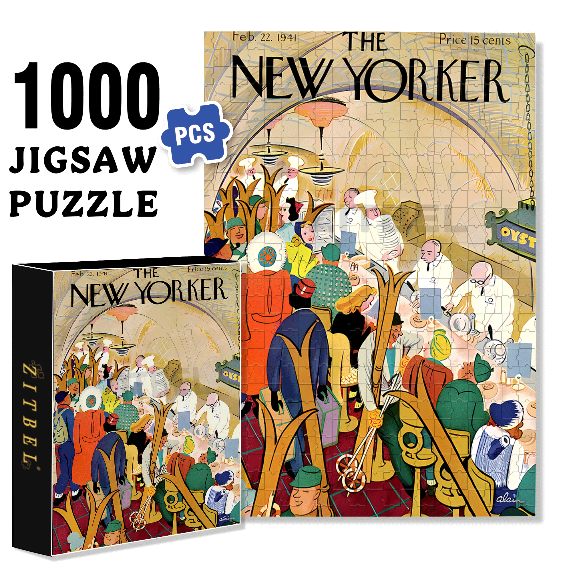 Tourist Restaurant 500pcs/1000pcs Jigsaw Puzzle, Scratch-Resistant, Interactive Family Game & Brain-Boosting DIY Decor, Perfect for Halloween, Christmas & New Year Gifts, Family Puzzle Game