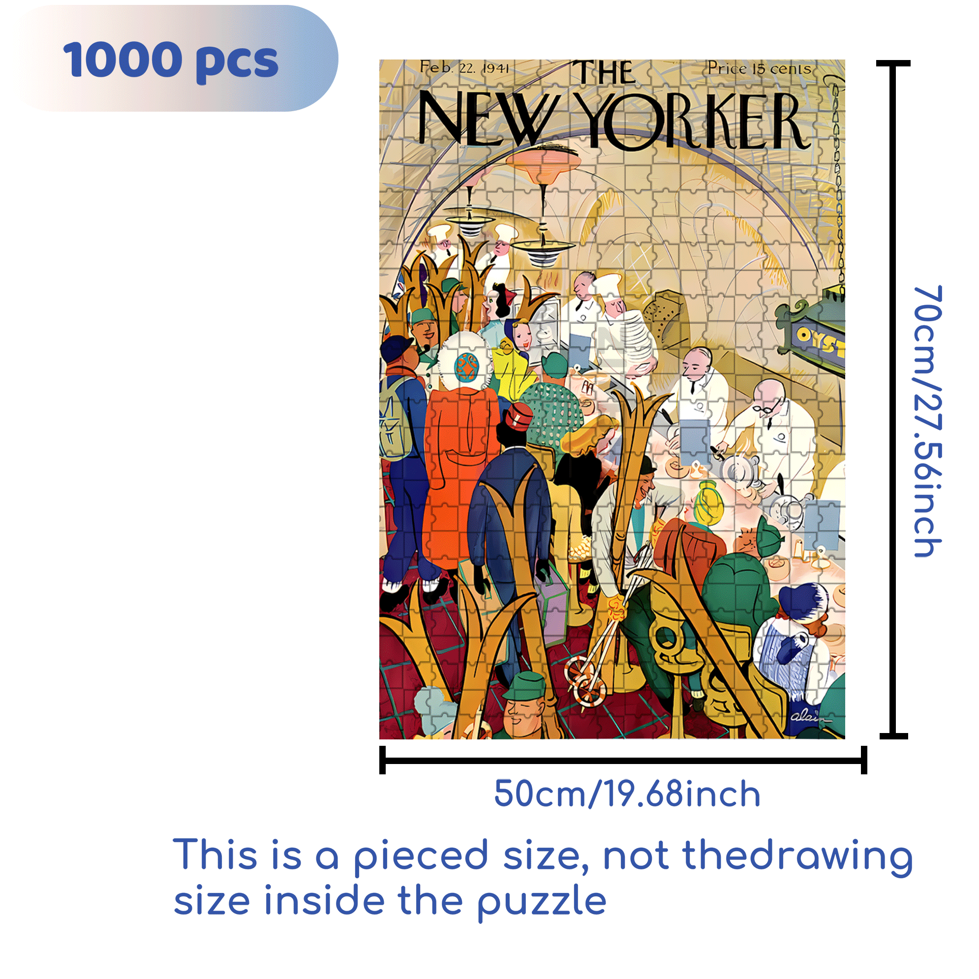 Tourist Restaurant 500pcs/1000pcs Jigsaw Puzzle, Scratch-Resistant, Interactive Family Game & Brain-Boosting DIY Decor, Perfect for Halloween, Christmas & New Year Gifts, Family Puzzle Game
