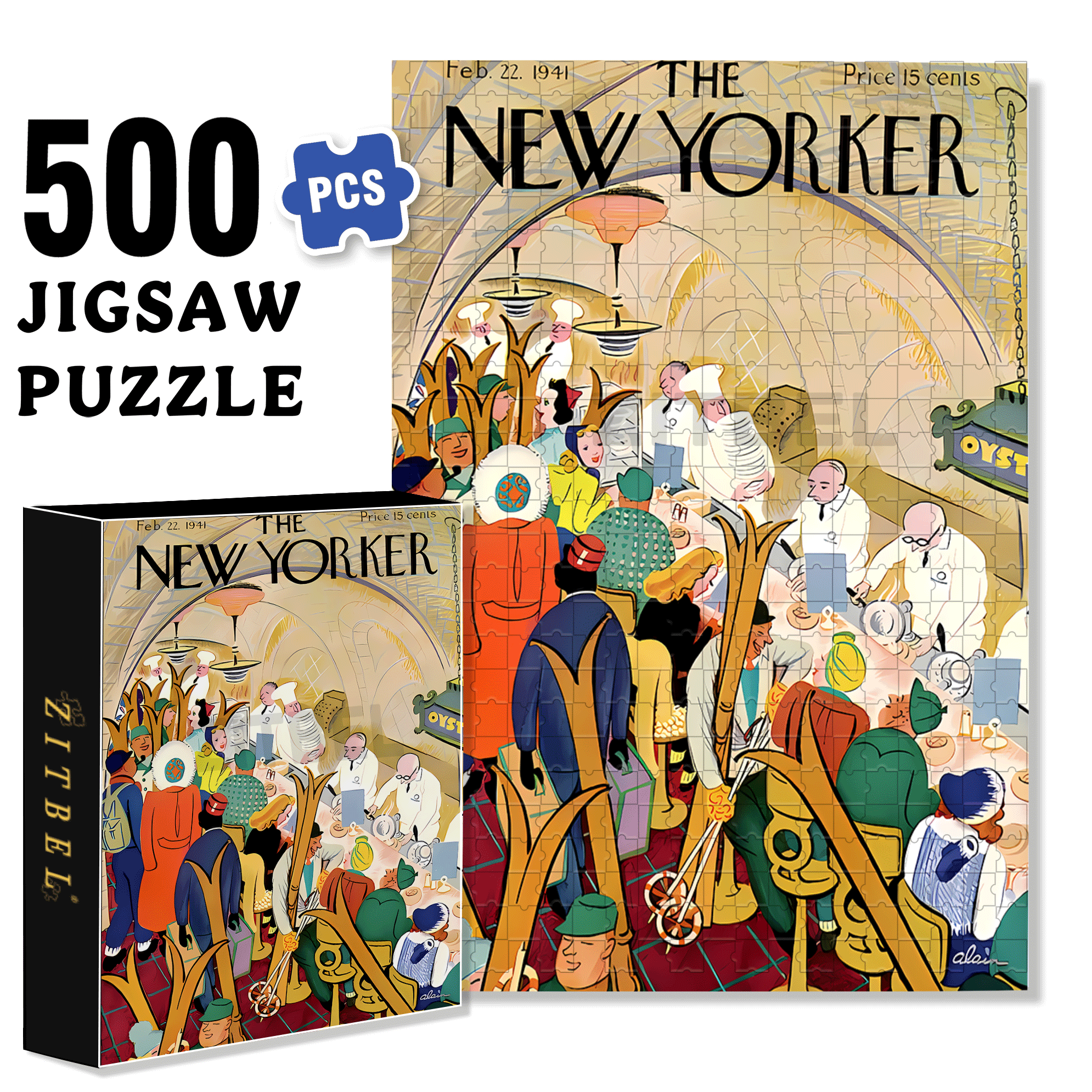 Tourist Restaurant 500pcs/1000pcs Jigsaw Puzzle, Scratch-Resistant, Interactive Family Game & Brain-Boosting DIY Decor, Perfect for Halloween, Christmas & New Year Gifts, Family Puzzle Game