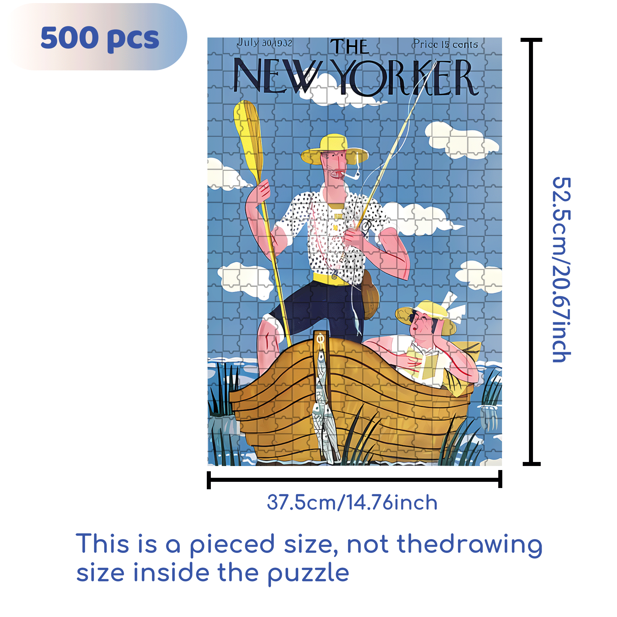 Tracking Giant Fish 500pcs/1000pcs Jigsaw Puzzle, Scratch-Resistant, Interactive Family Game & Brain-Boosting DIY Decor, Perfect for Halloween, Christmas & New Year Gifts, Family Puzzle Game