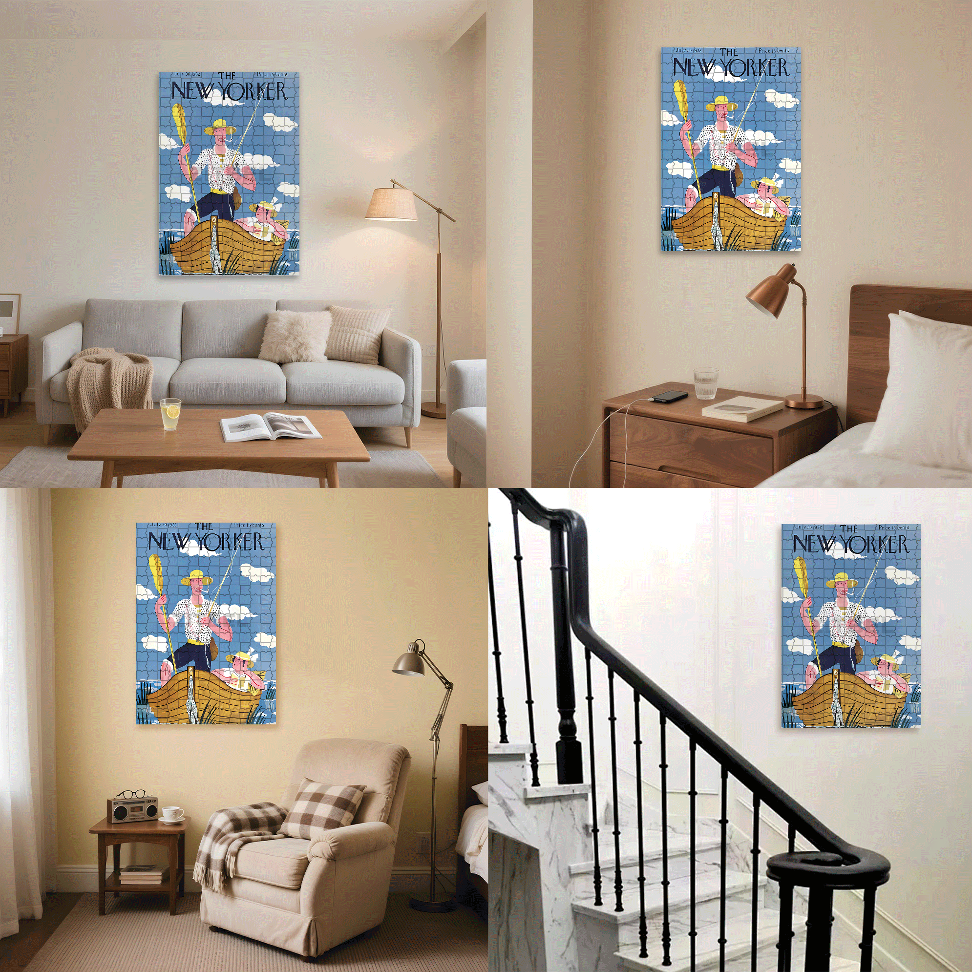Tracking Giant Fish 500pcs/1000pcs Jigsaw Puzzle, Scratch-Resistant, Interactive Family Game & Brain-Boosting DIY Decor, Perfect for Halloween, Christmas & New Year Gifts, Family Puzzle Game