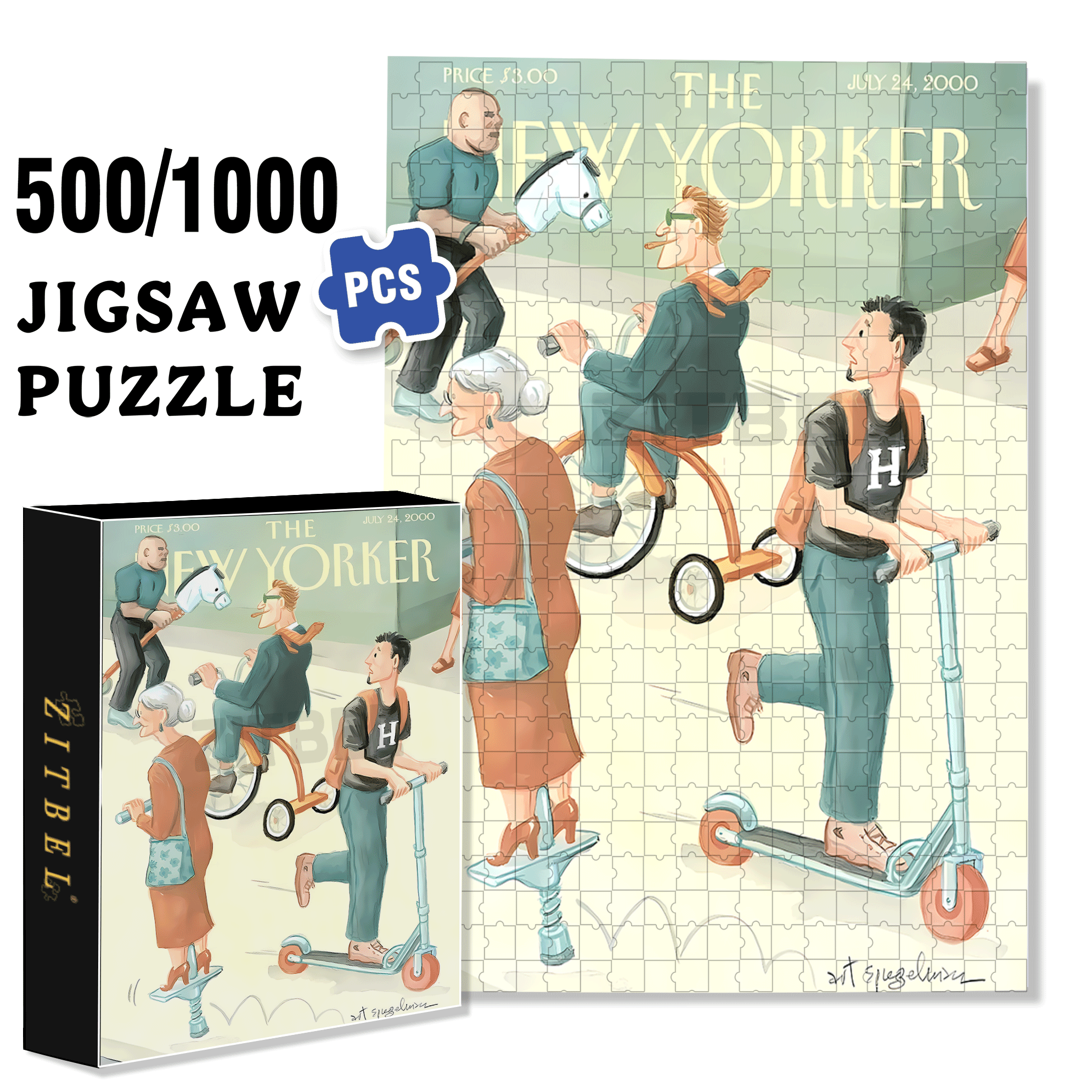 Transportation 500pcs/1000pcs Jigsaw Puzzle, Scratch-Resistant, Interactive Family Game & Brain-Boosting DIY Decor, Perfect for Halloween, Christmas & New Year Gifts, Family Puzzle Game