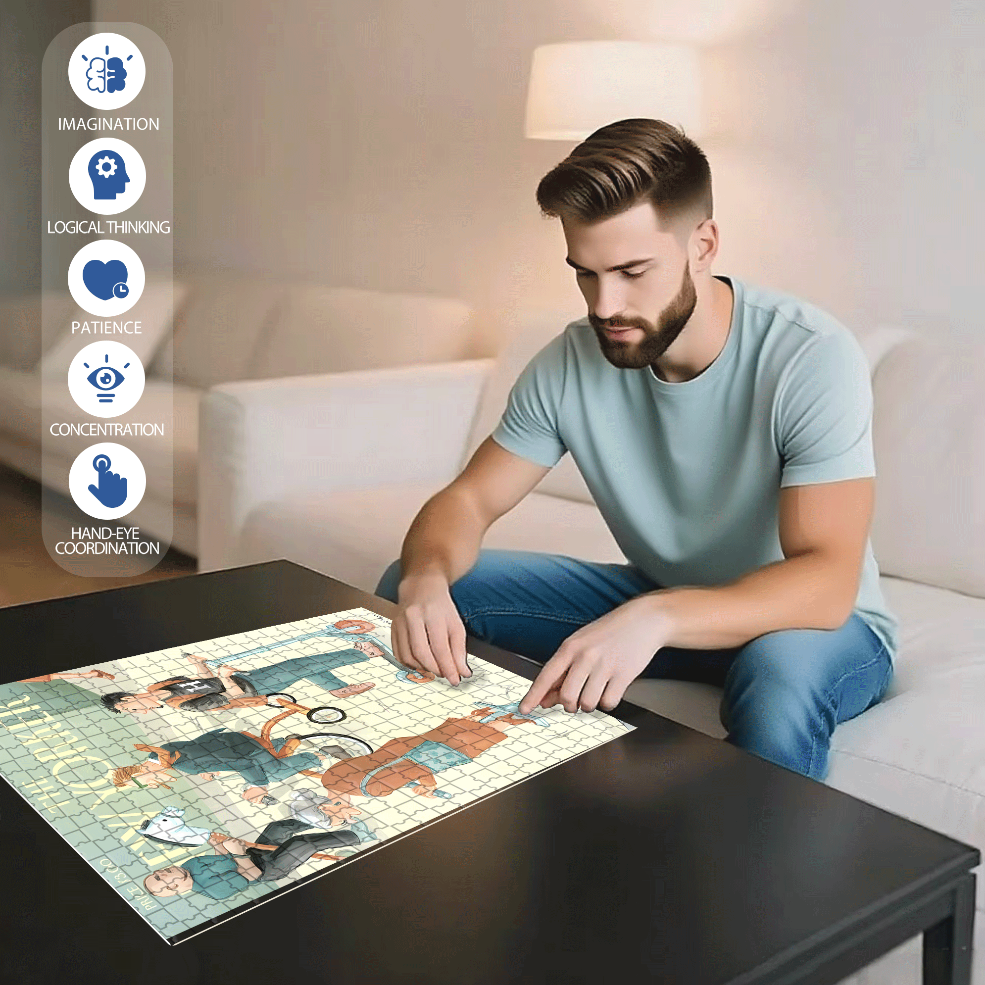 Transportation 500pcs/1000pcs Jigsaw Puzzle, Scratch-Resistant, Interactive Family Game & Brain-Boosting DIY Decor, Perfect for Halloween, Christmas & New Year Gifts, Family Puzzle Game